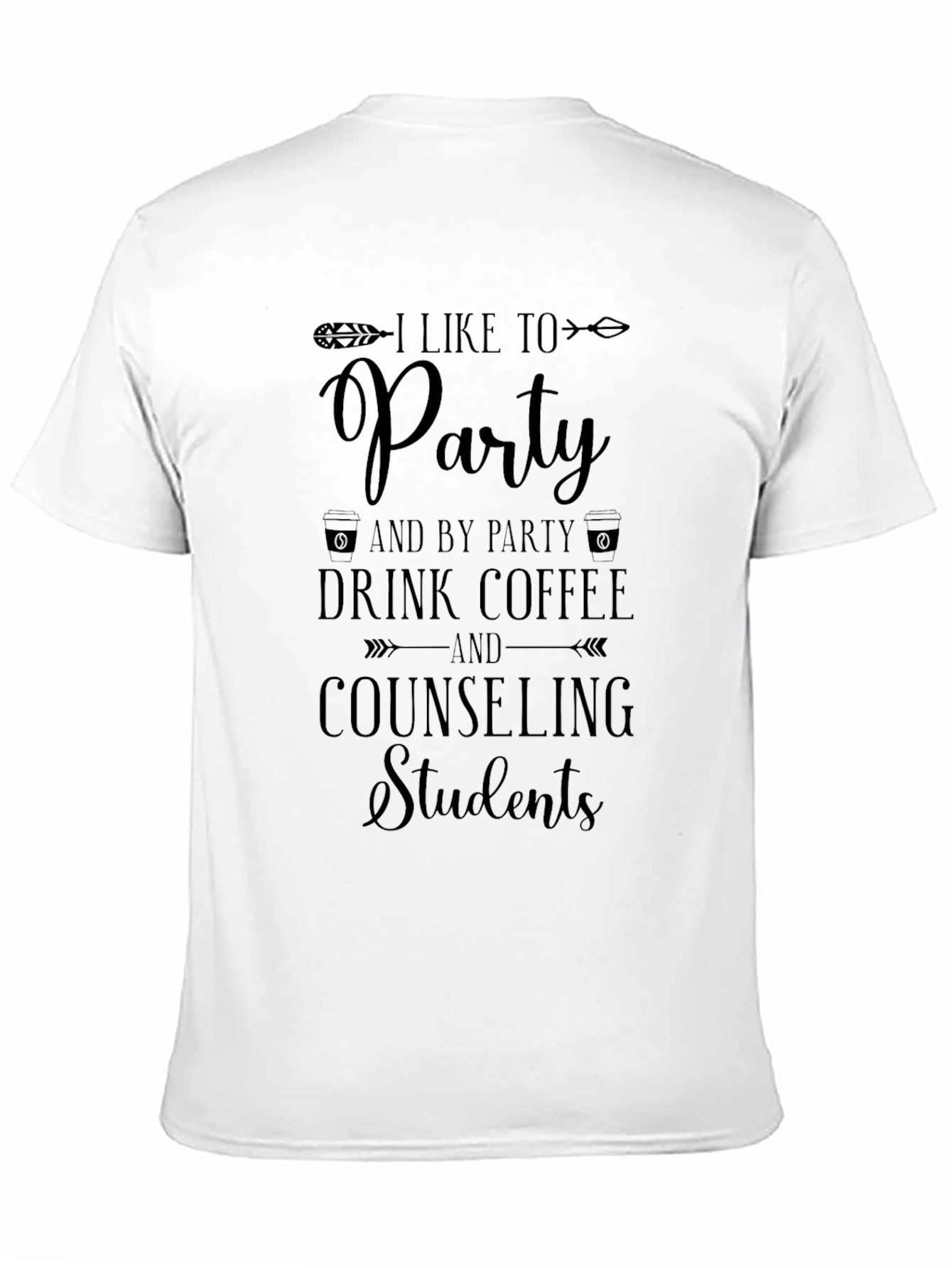 I Like To Party Counseling Students Black T-Shirt