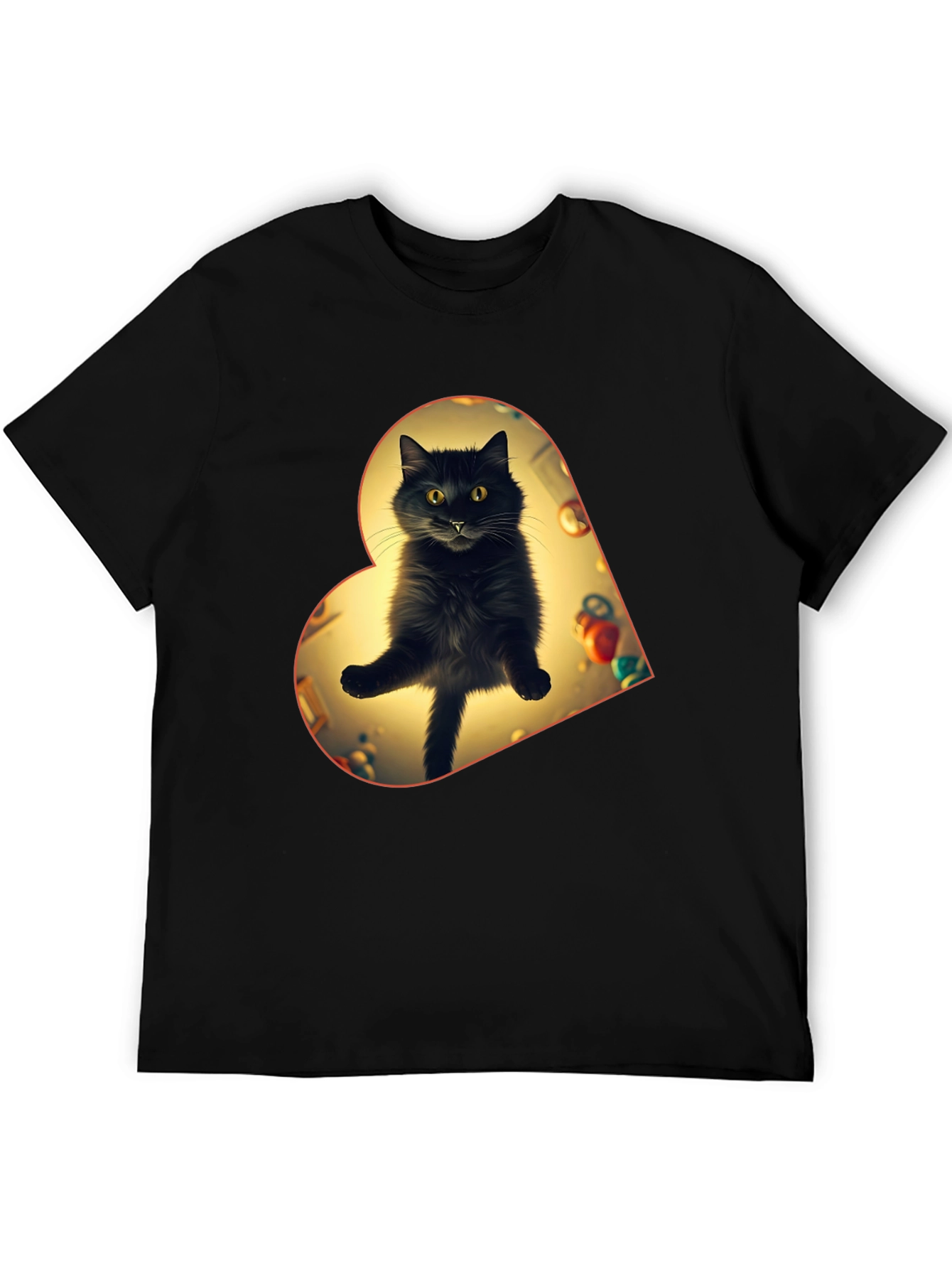 Black Cat Heart T-Shirt