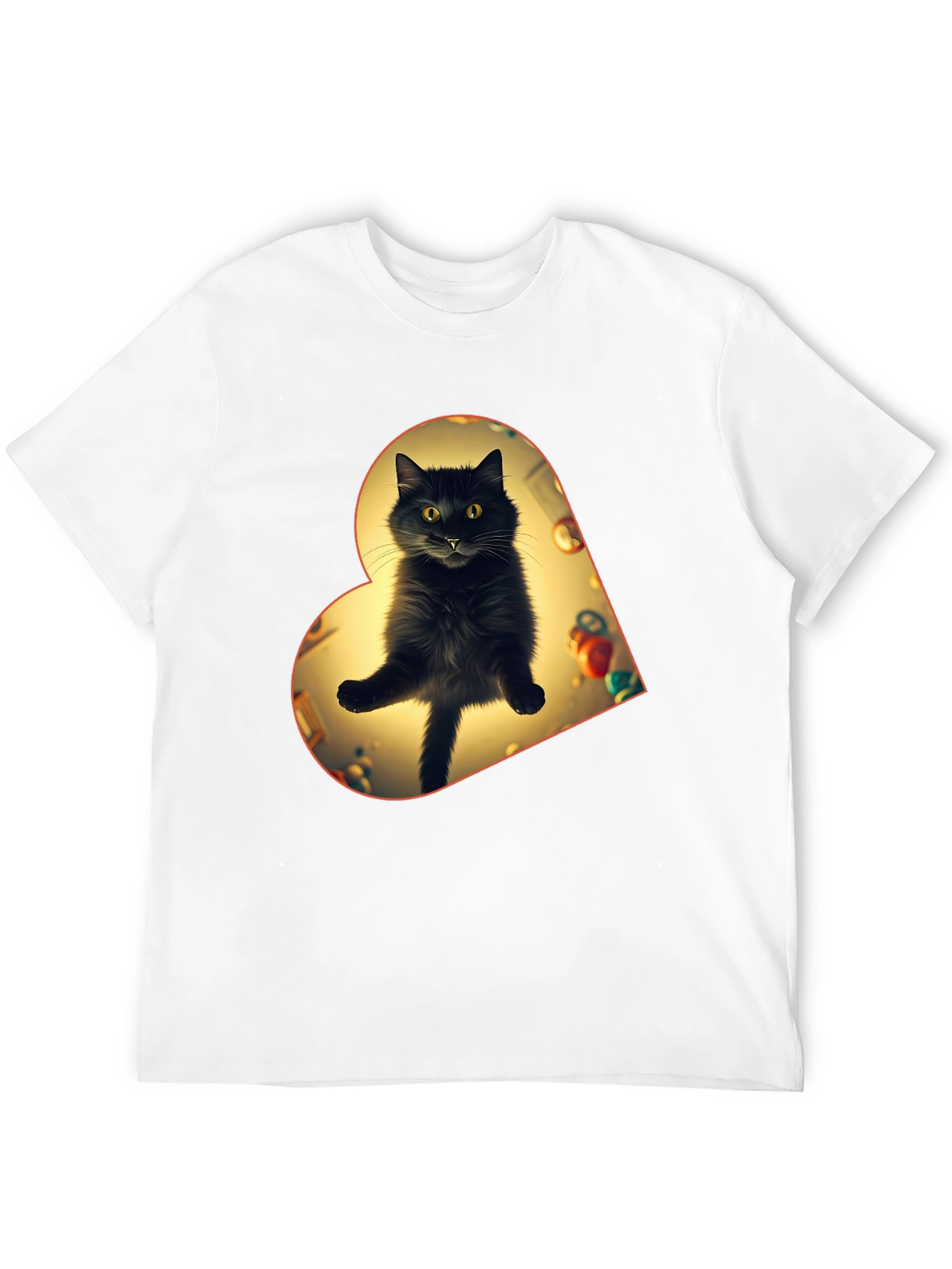 Black Cat Heart T-Shirt