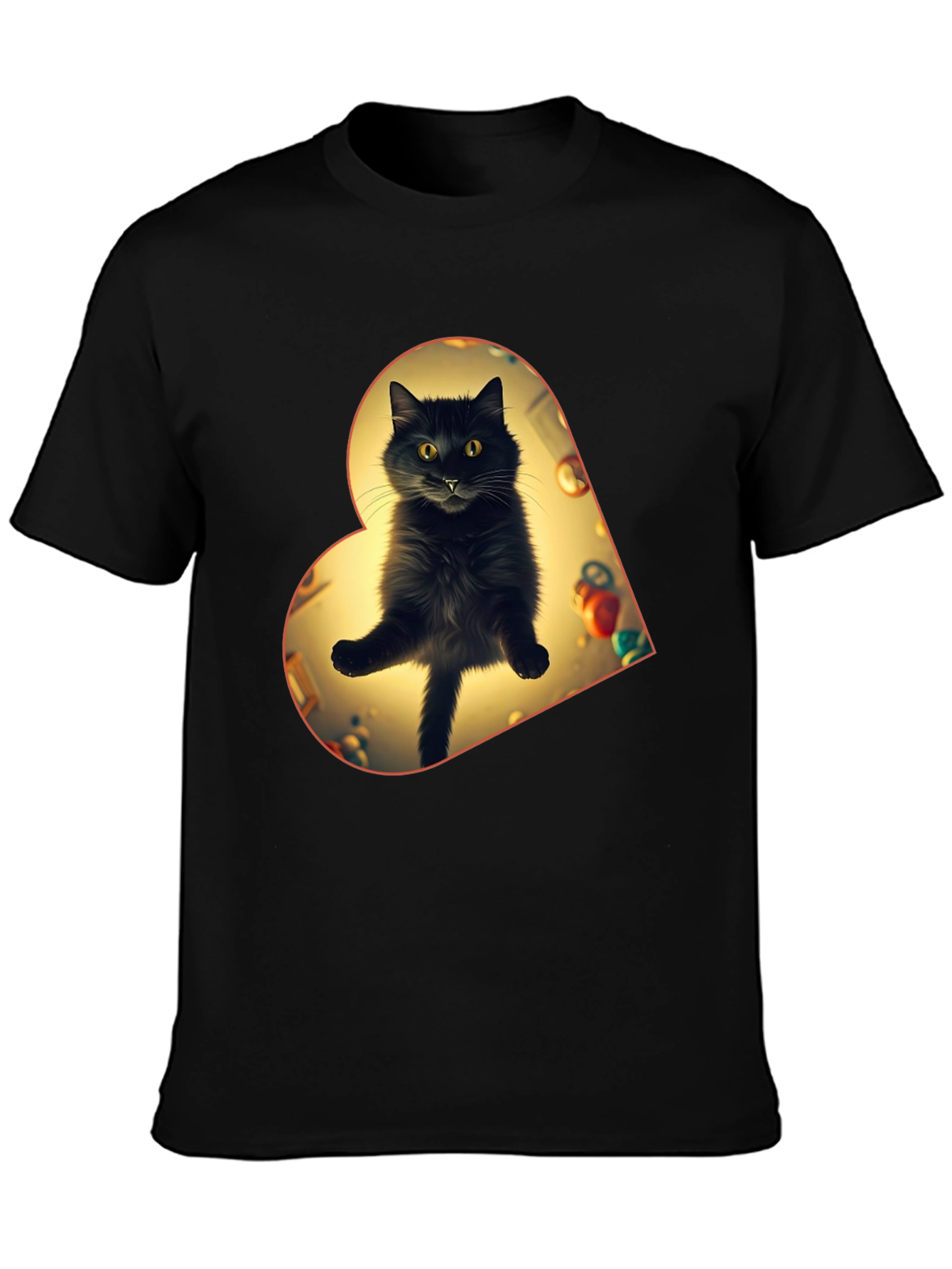 Black Cat Heart T-Shirt