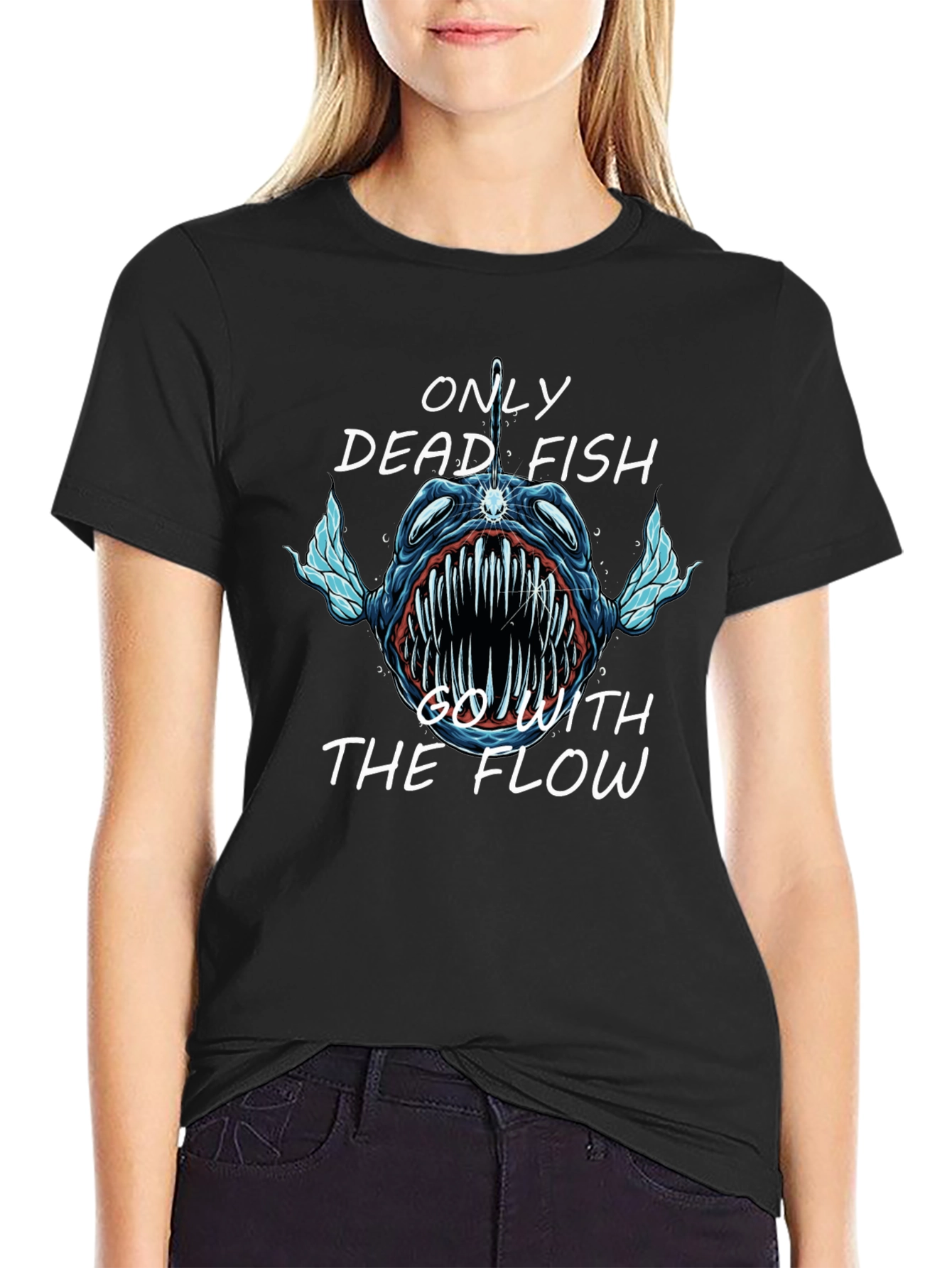 Dead Fish Flow Black T-Shirt