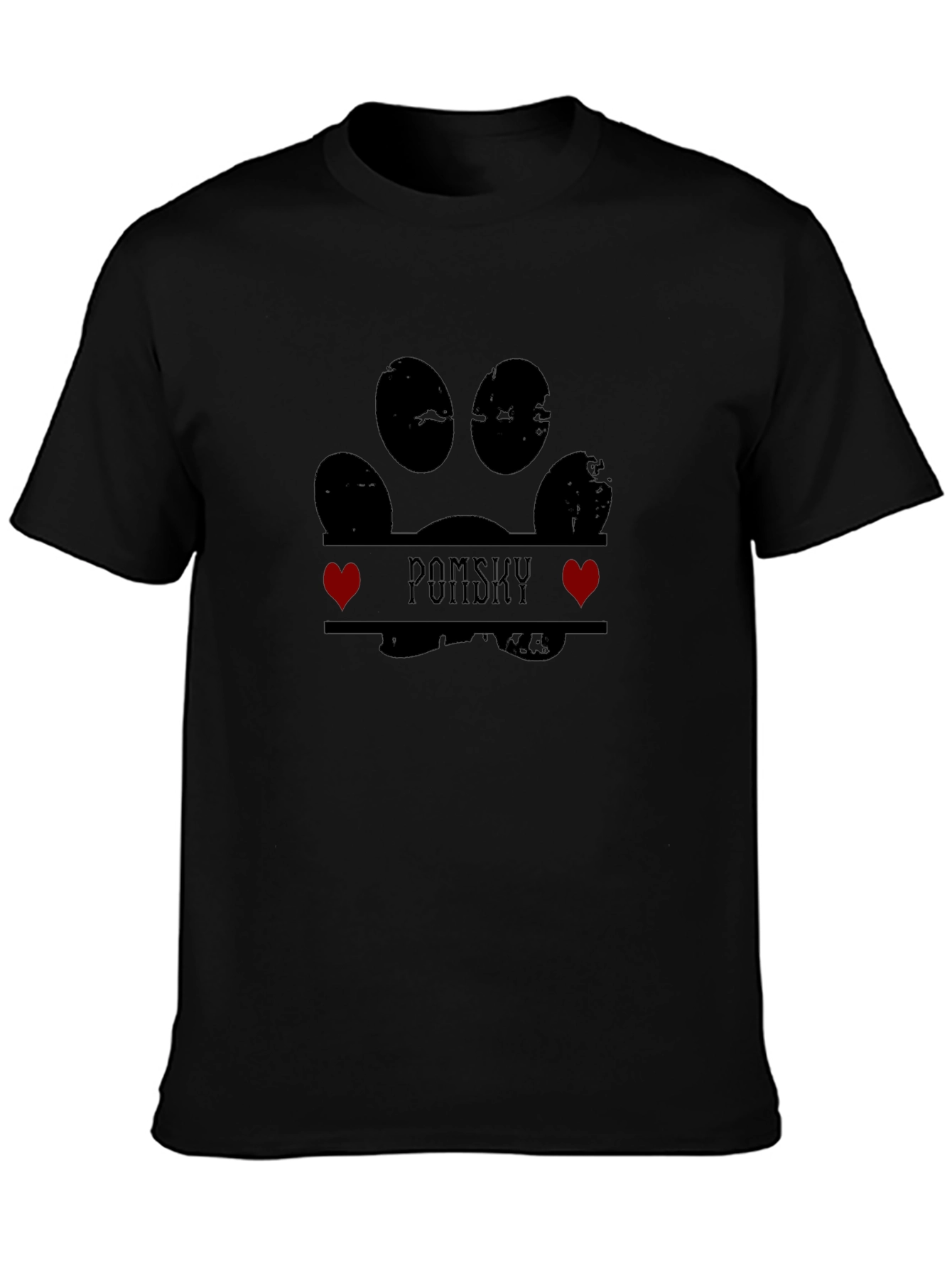 Pomsky Dog Paw Print T-Shirt