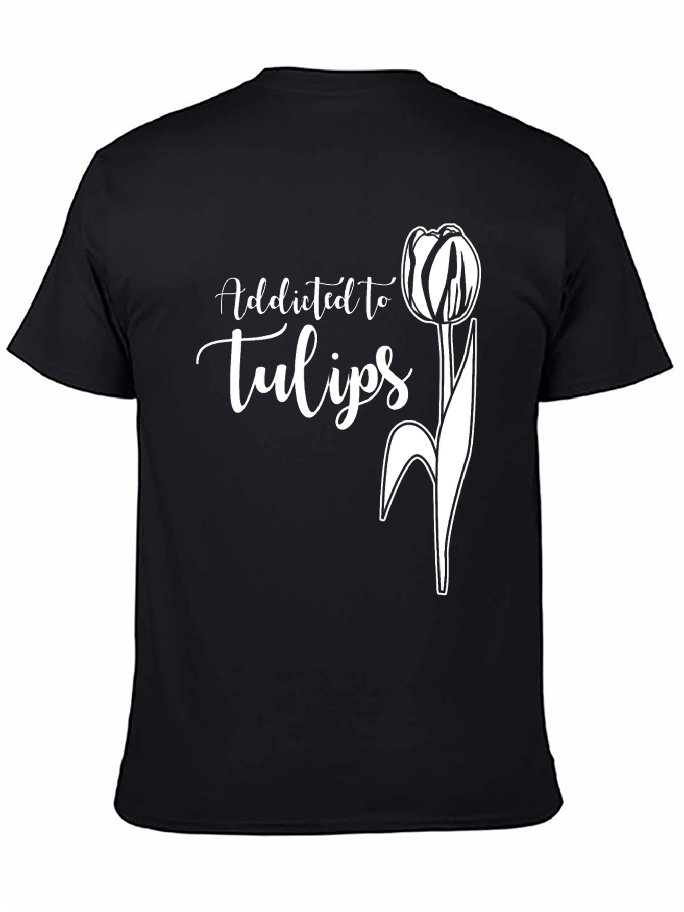 Addicted to Tulips Black Graphic Tee