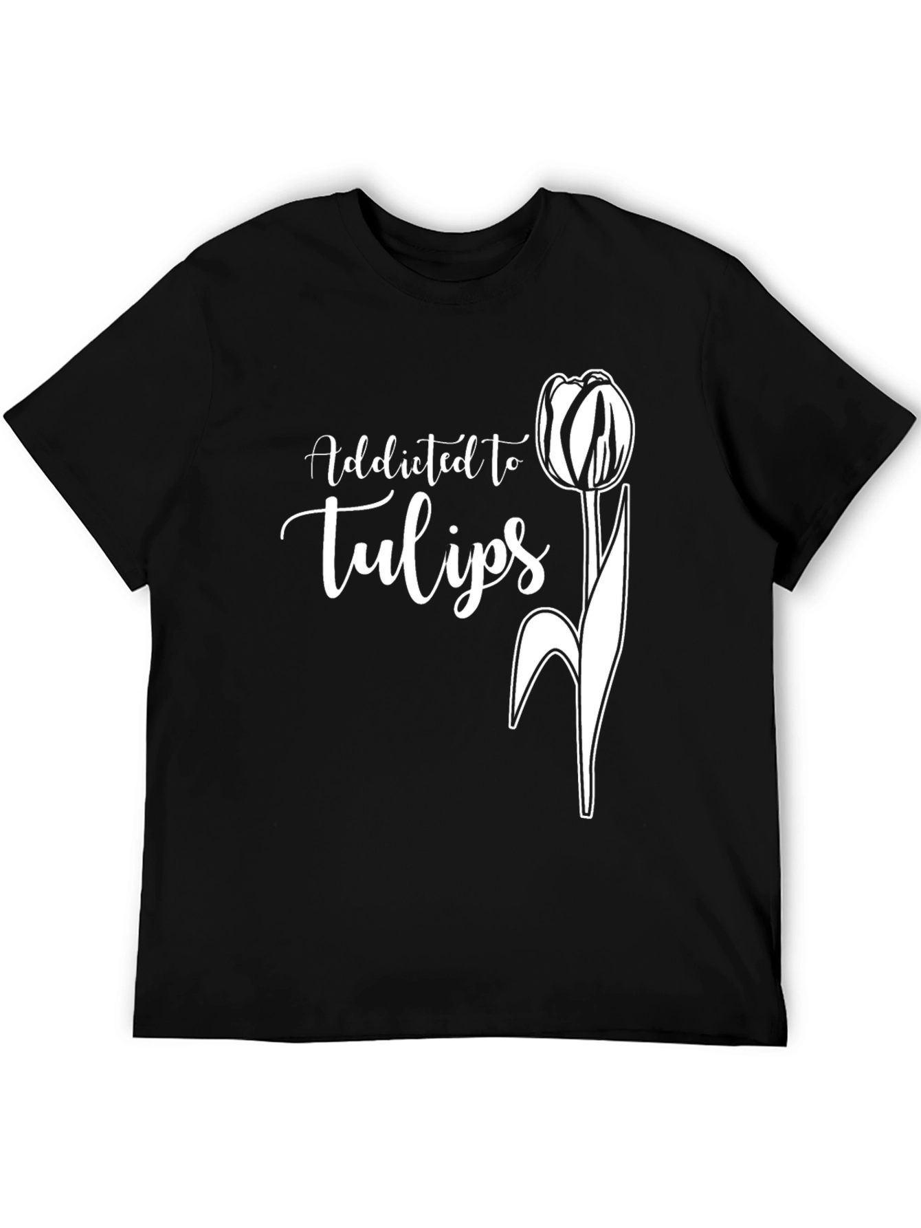 Addicted to Tulips Black Graphic Tee