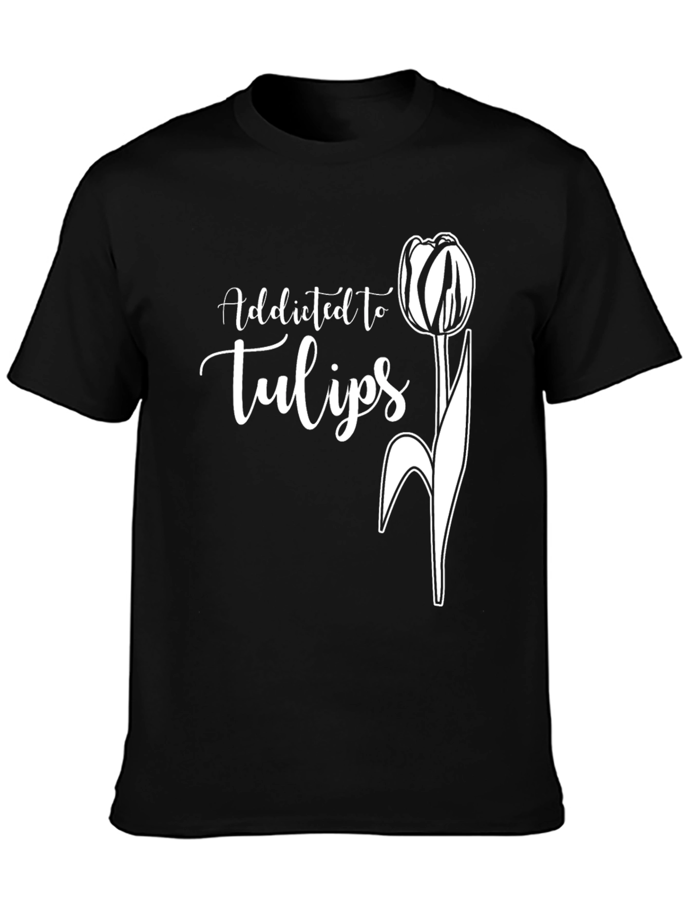 Addicted to Tulips Black Graphic Tee