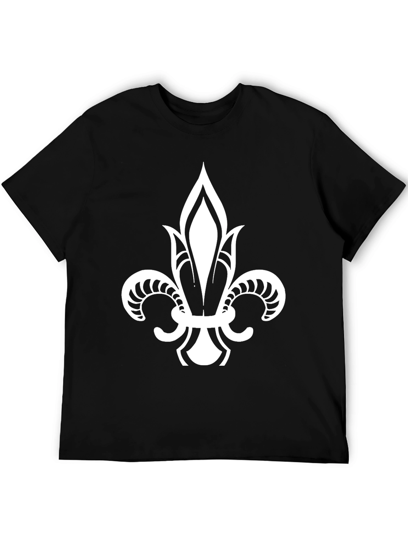 Fleur-de-Lis Graphic Tee - Stylish Black Cotton Shirt