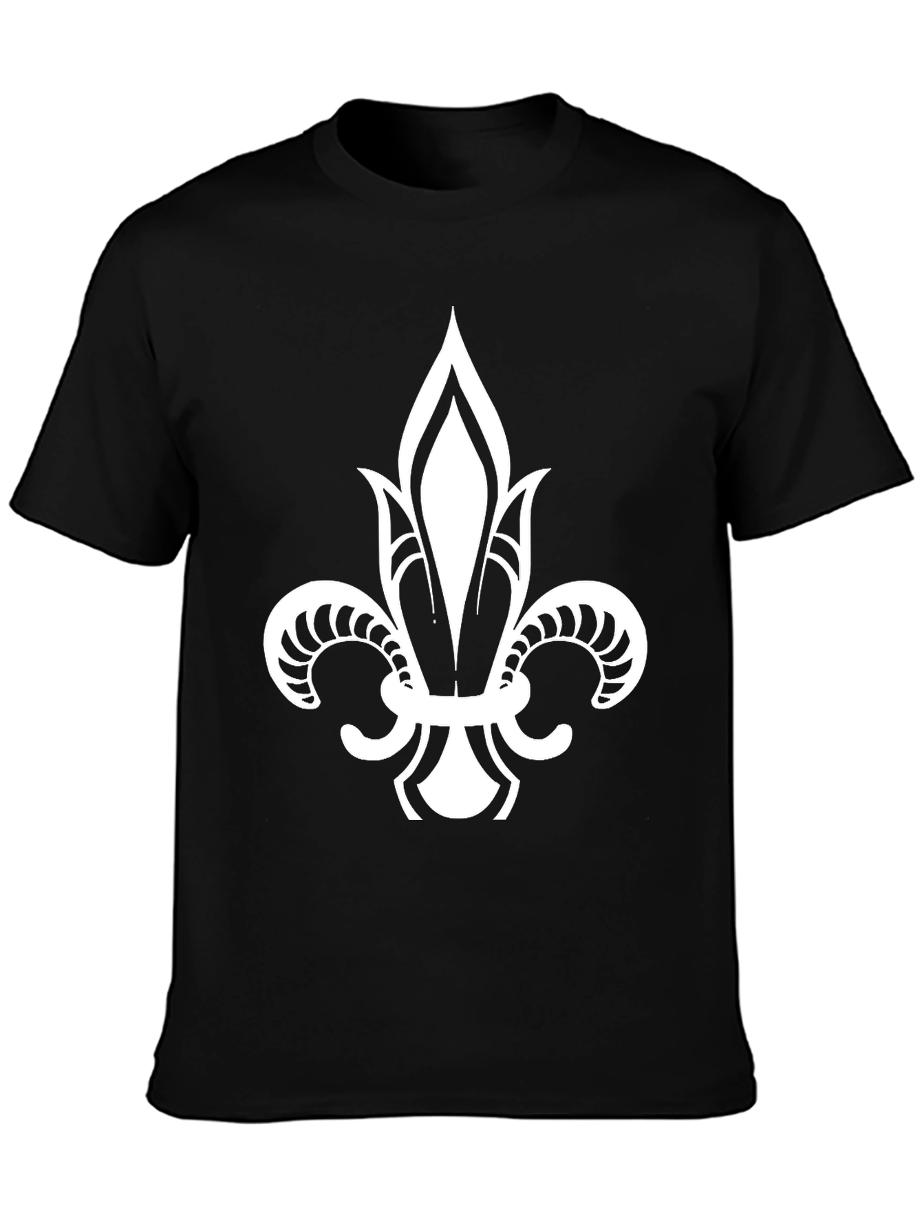 Fleur-de-Lis Graphic Tee - Stylish Black Cotton Shirt
