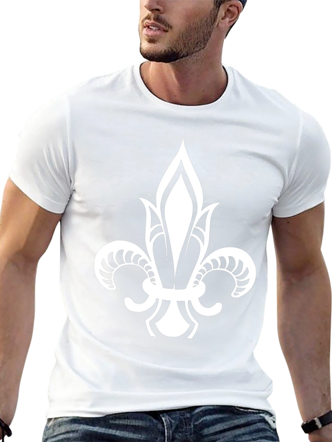 Fleur-de-Lis Graphic Tee - Stylish Black Cotton Shirt