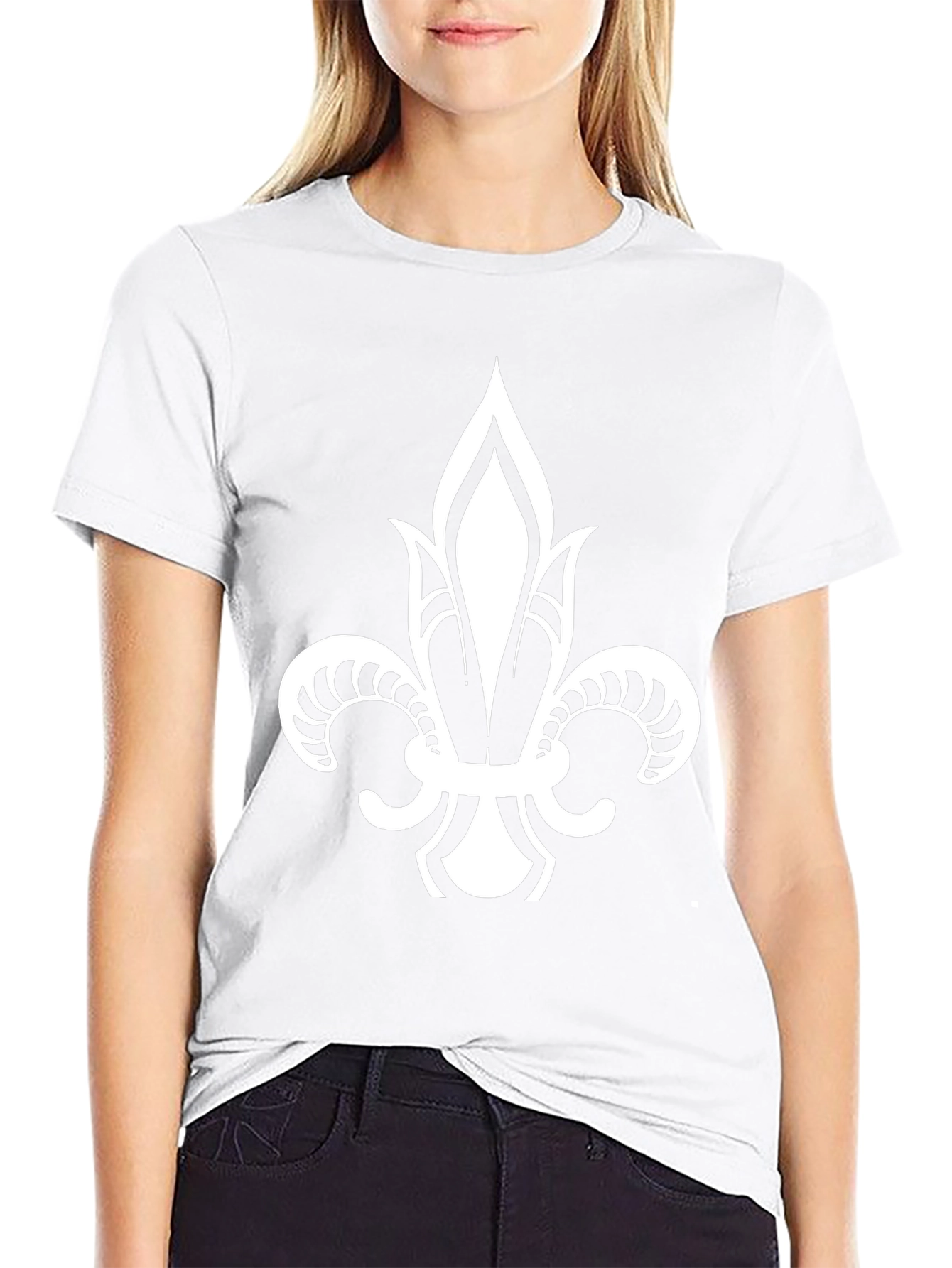 Fleur-de-Lis Graphic Tee - Stylish Black Cotton Shirt