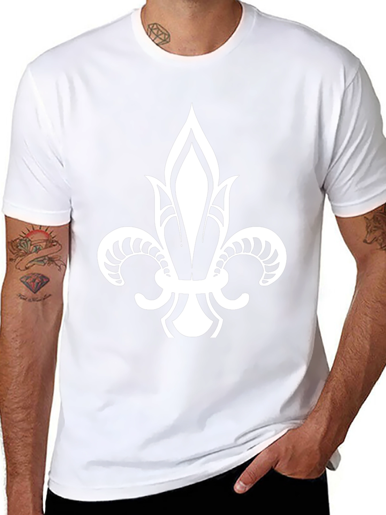 Fleur-de-Lis Graphic Tee - Stylish Black Cotton Shirt