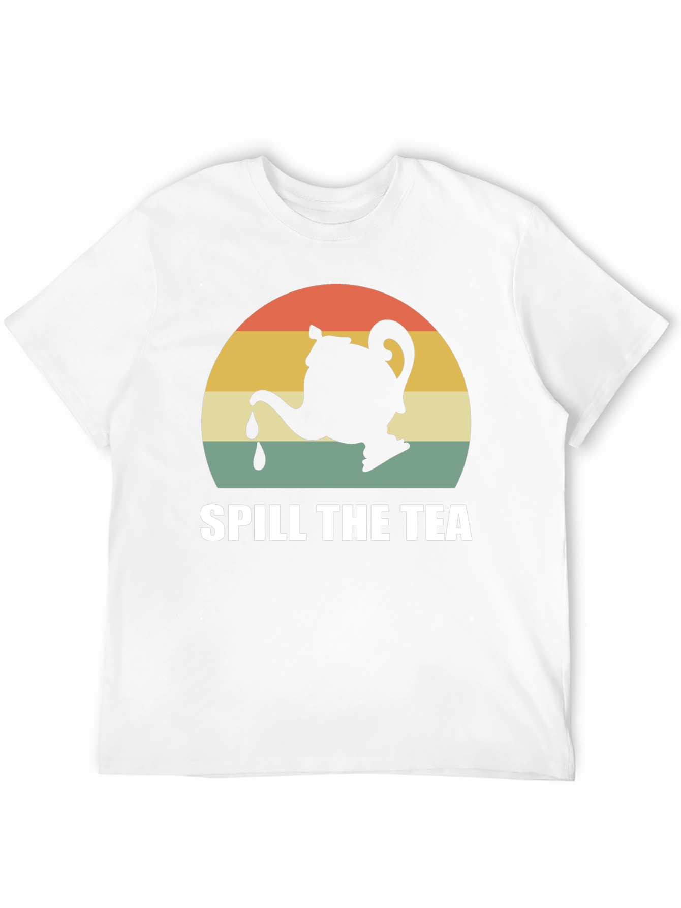 Spill The Tea Graphic Tee - Retro Teapot Design