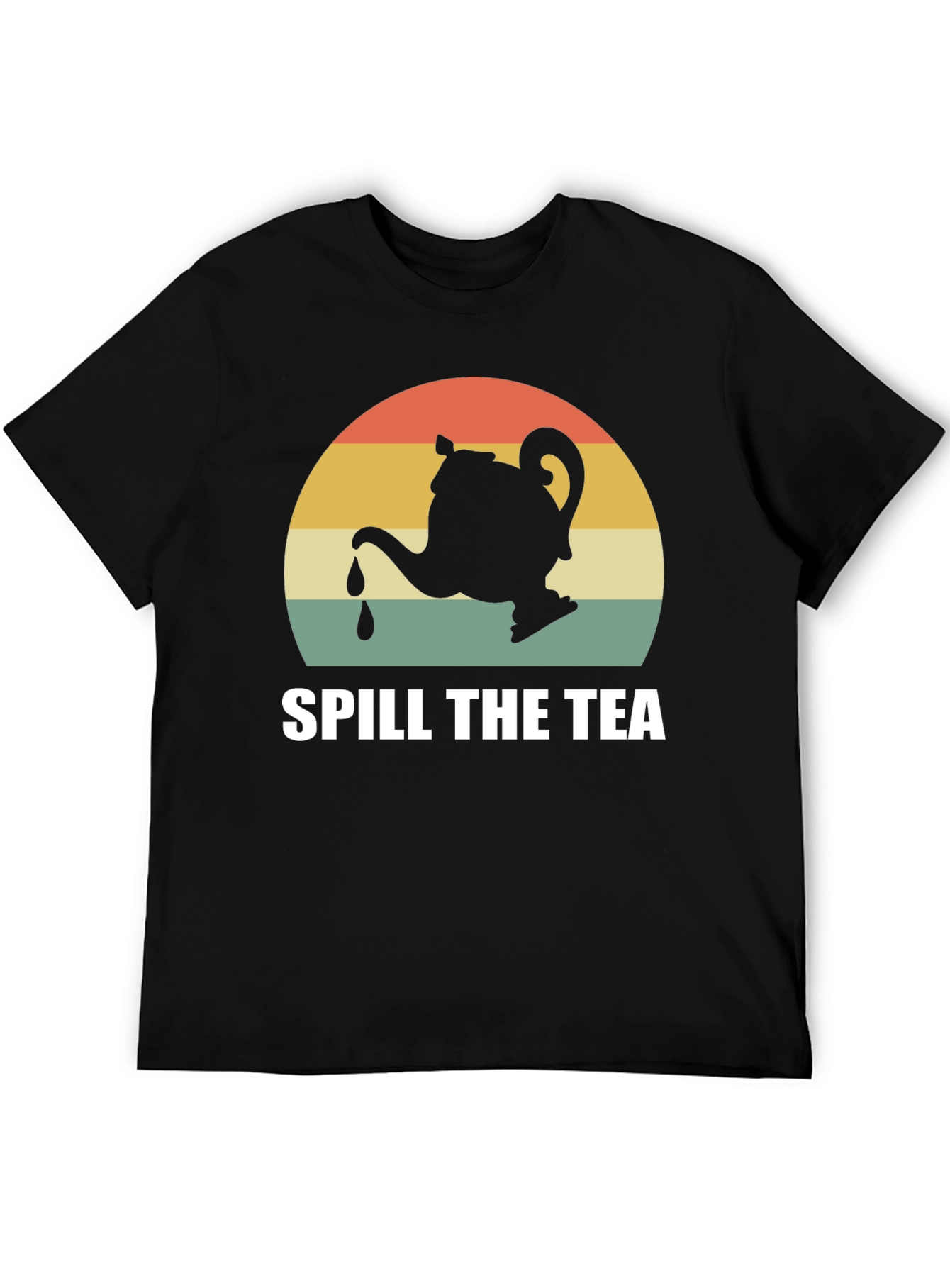 Spill The Tea Graphic Tee - Retro Teapot Design