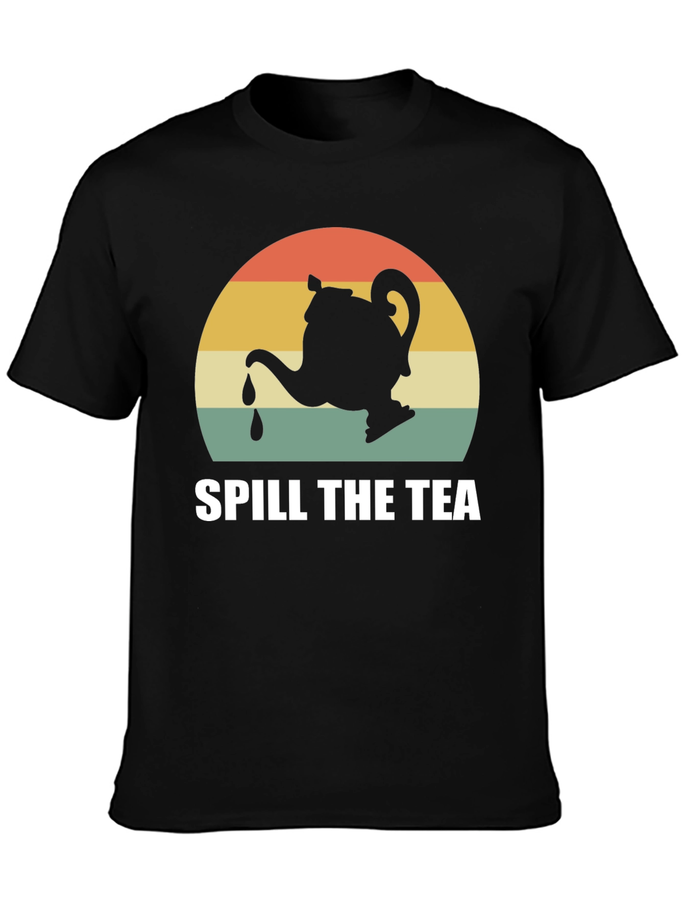 Spill The Tea Graphic Tee - Retro Teapot Design