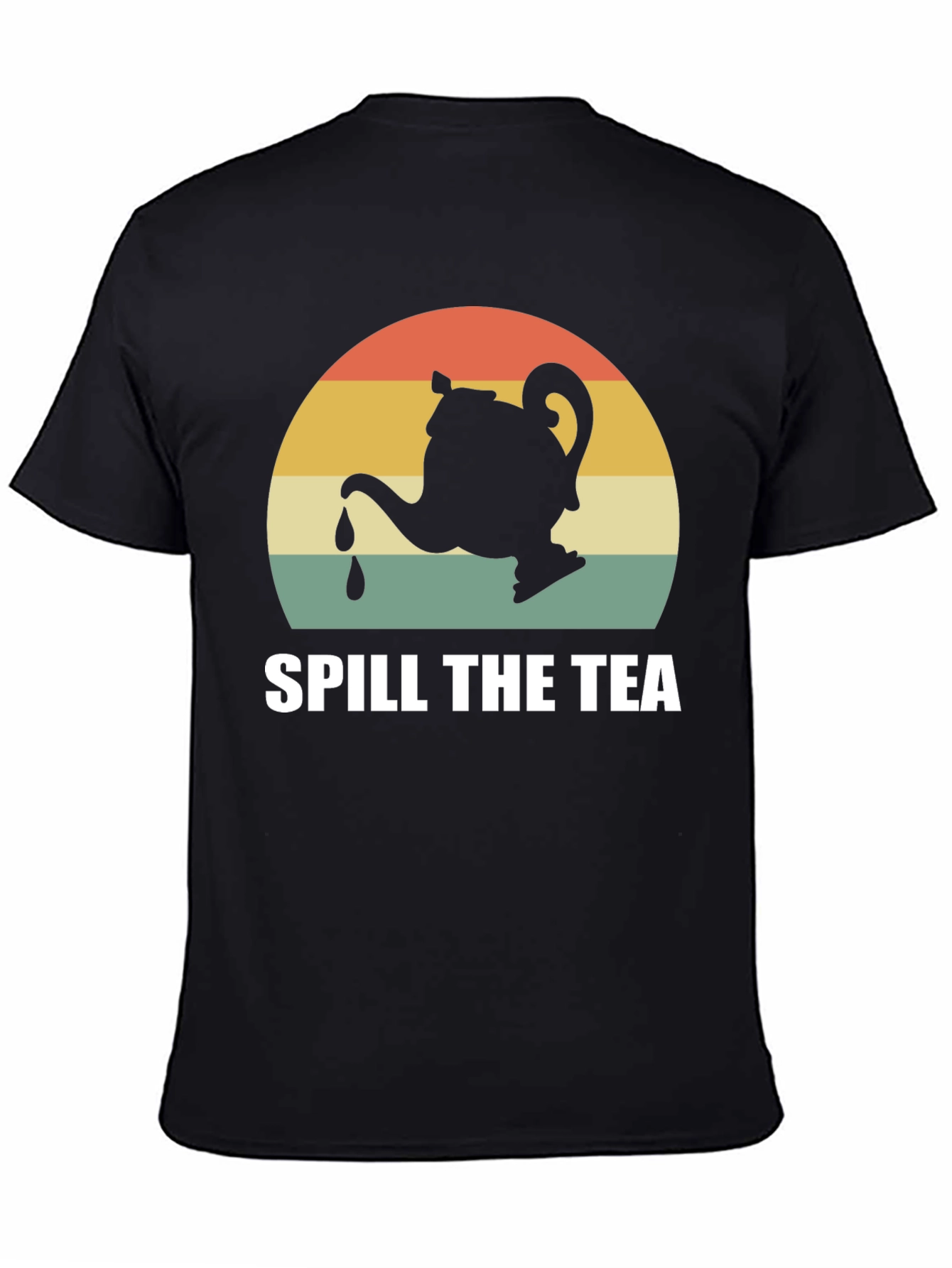 Spill The Tea Graphic Tee - Retro Teapot Design