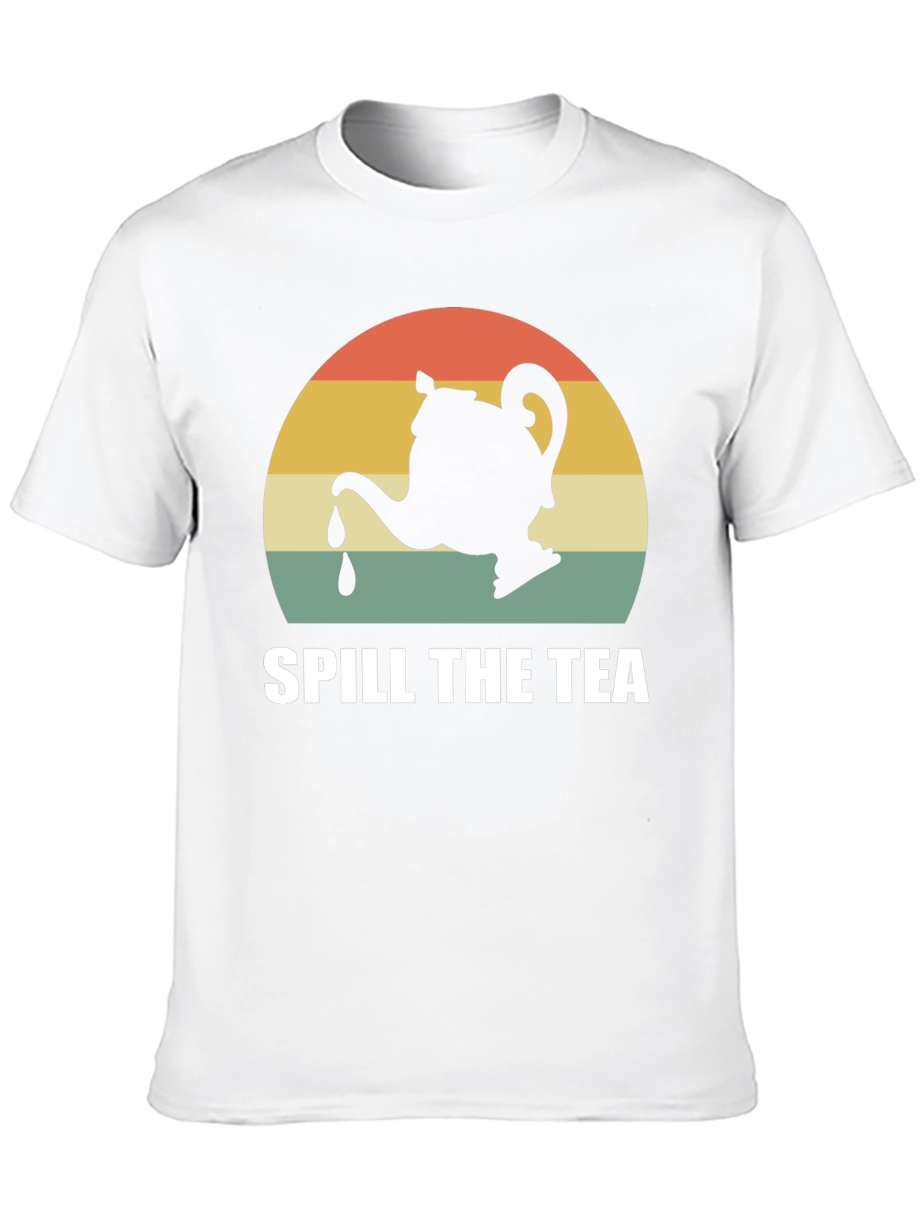 Spill The Tea Graphic Tee - Retro Teapot Design