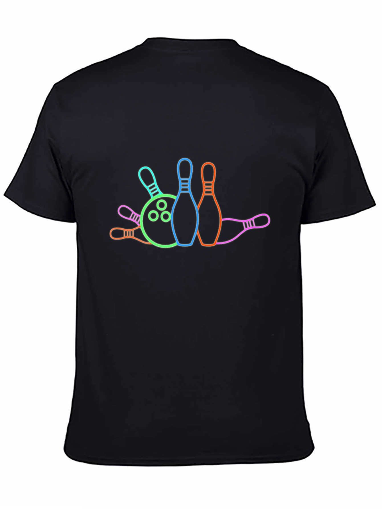 Bowling Ball & Pins Graphic T-Shirt - Strike Style!