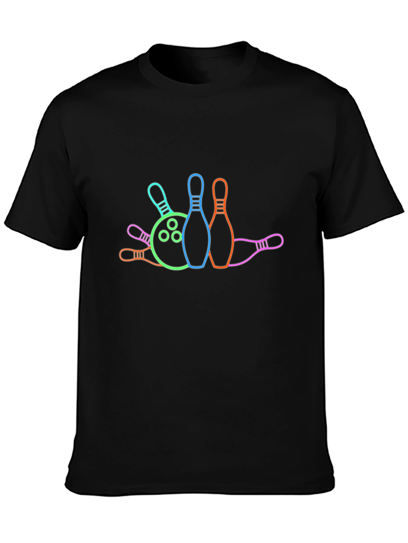 Bowling Ball & Pins Graphic T-Shirt - Strike Style!