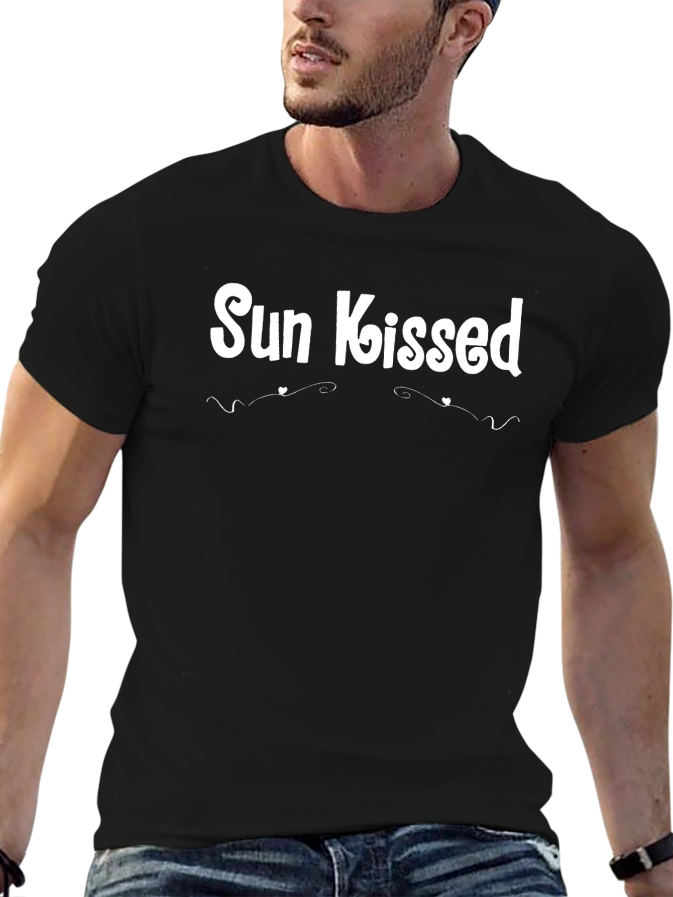 Sun Kissed Black T-Shirt - Trendy Casual Wear