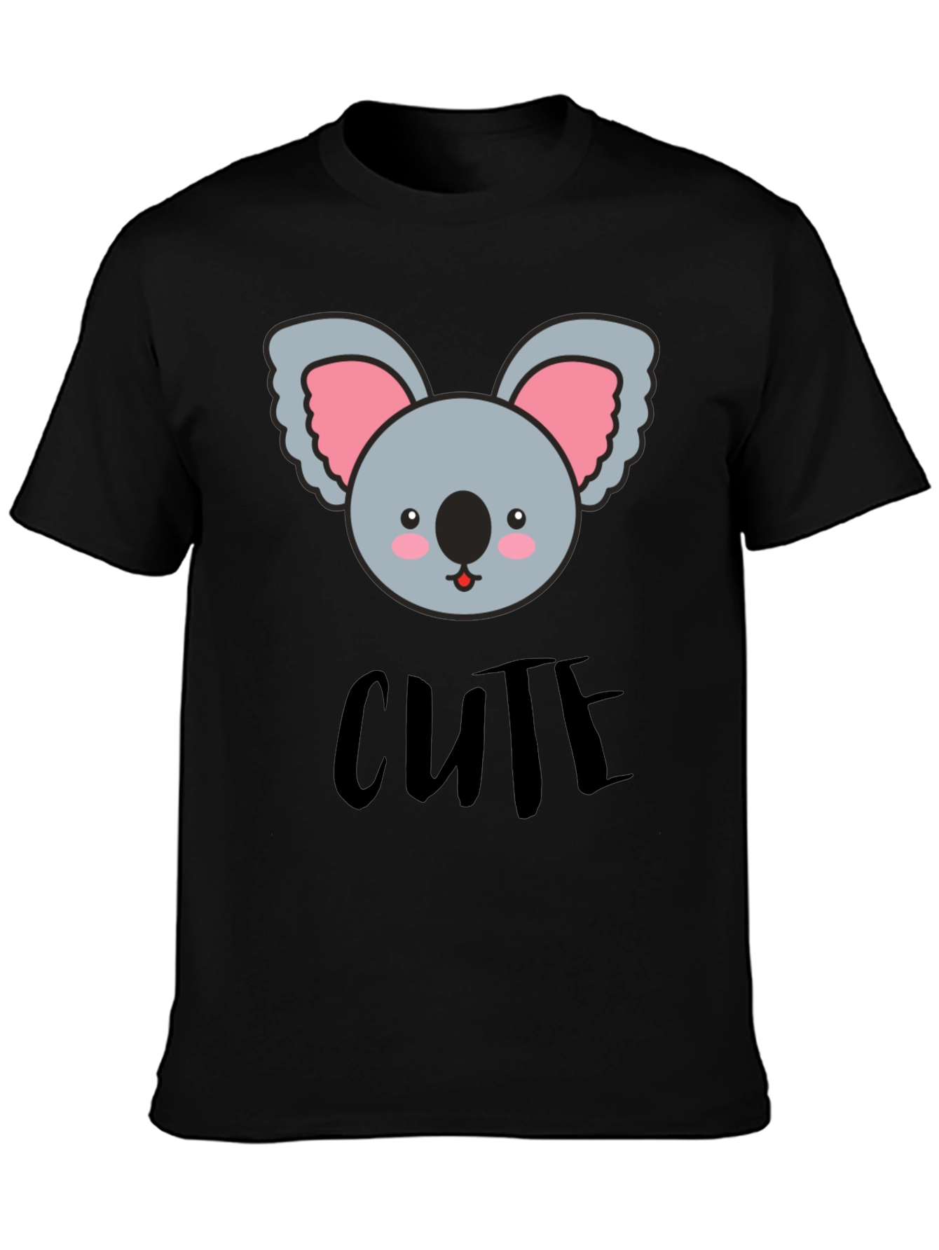 Cute Koala Graphic Black T-Shirt for Men