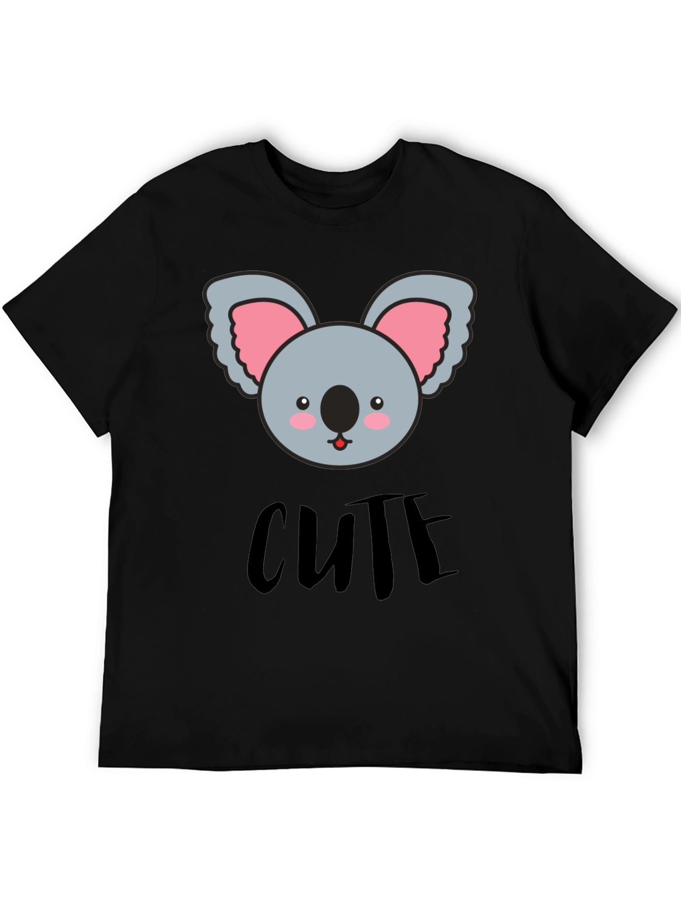 Cute Koala Graphic Black T-Shirt for Men