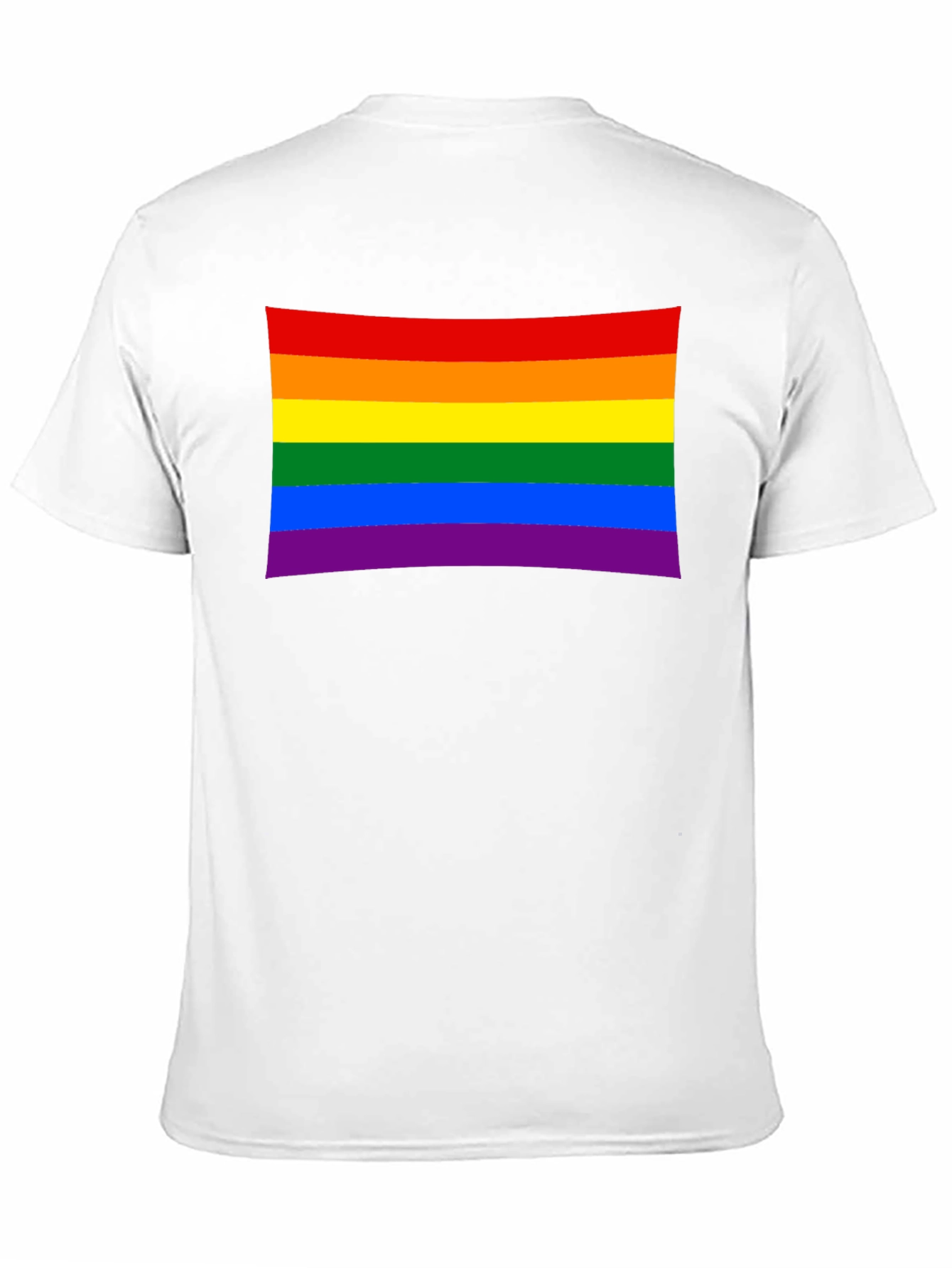Pride Flag Graphic Tee - Black Cotton Blend