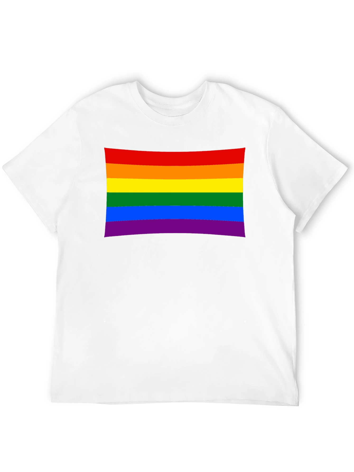 Pride Flag Graphic Tee - Black Cotton Blend
