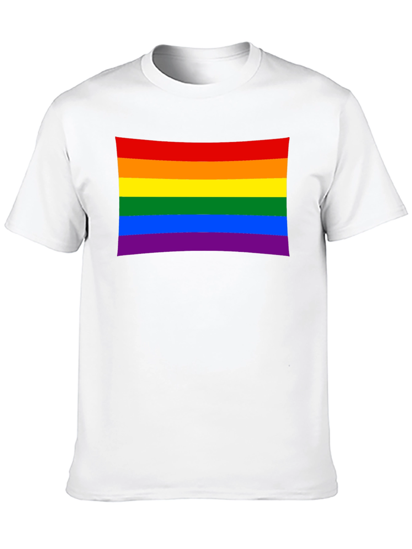 Pride Flag Graphic Tee - Black Cotton Blend