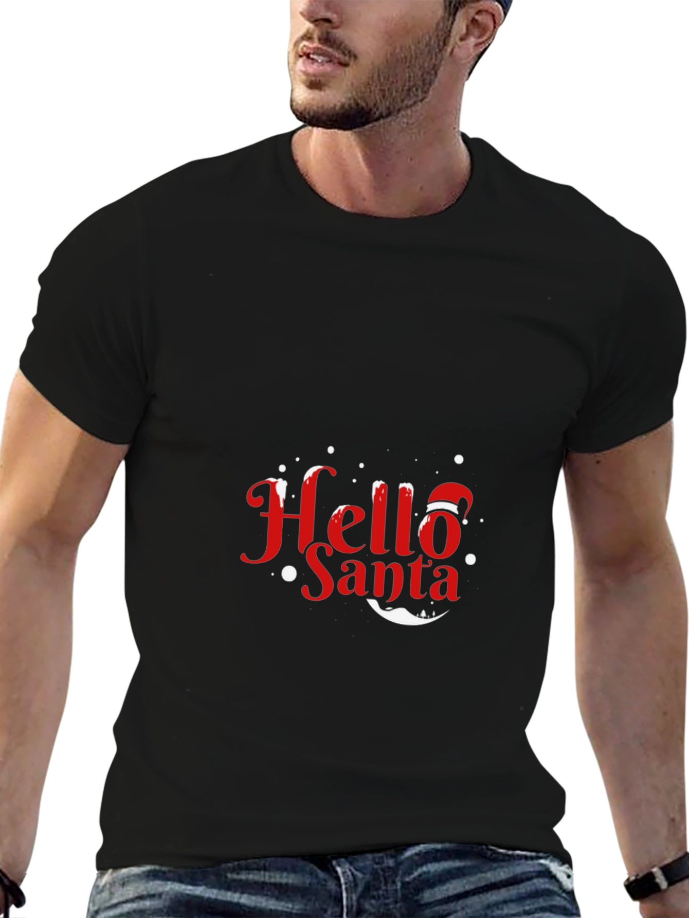 Hello Santa Holiday T-Shirt - Festive Christmas Tee