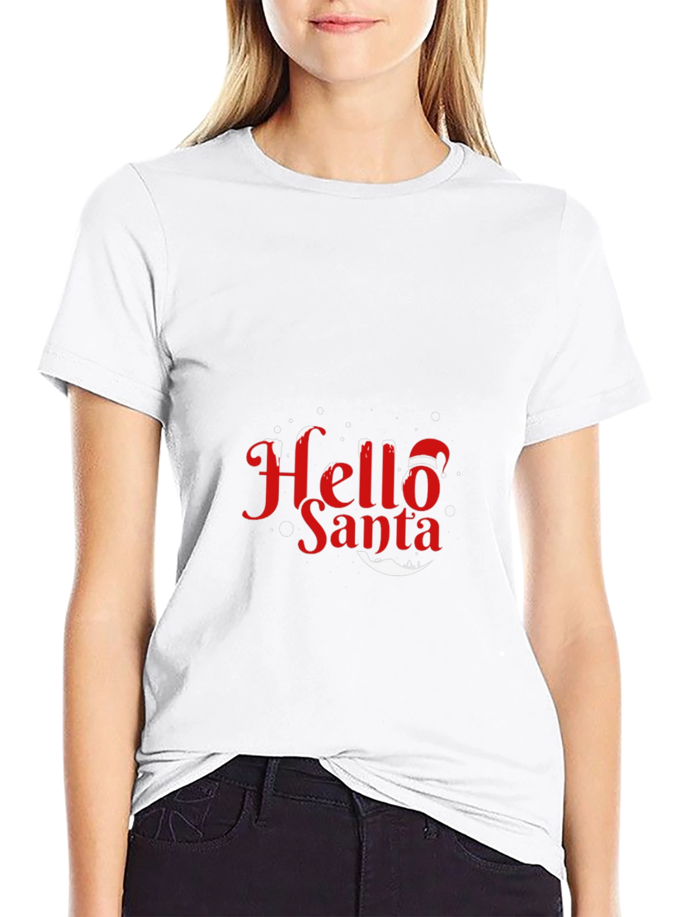 Hello Santa Holiday T-Shirt - Festive Christmas Tee