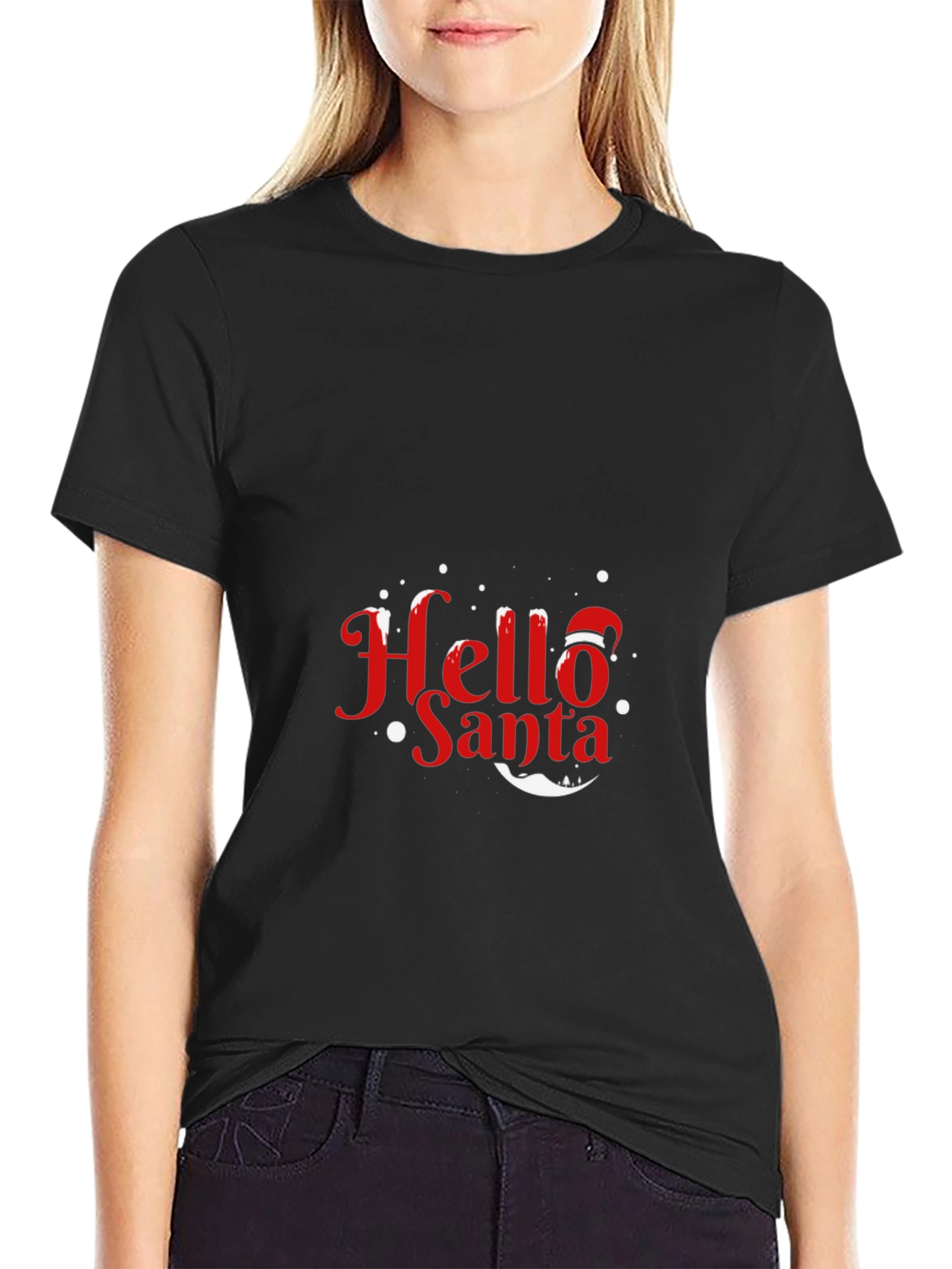 Hello Santa Holiday T-Shirt - Festive Christmas Tee