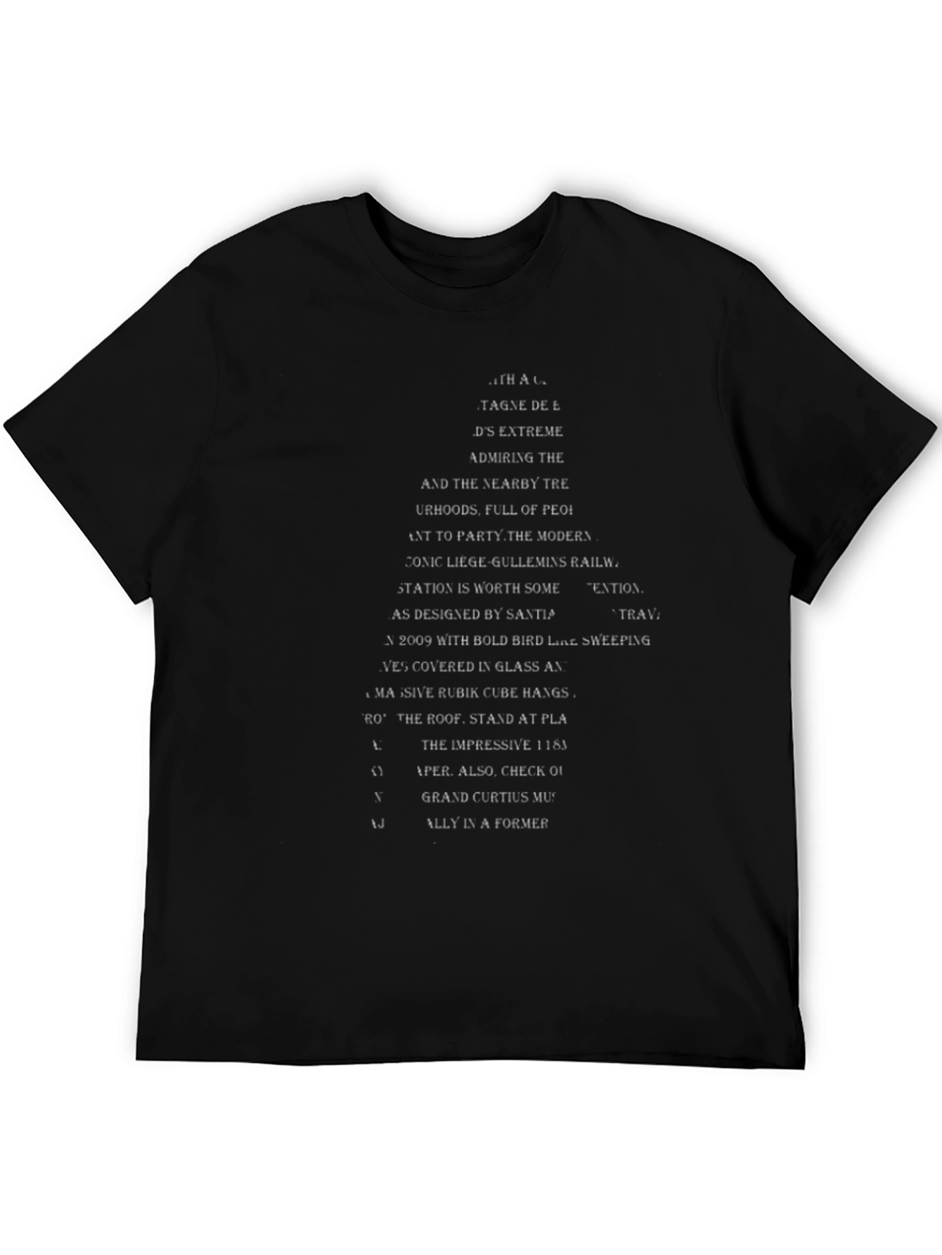 Modern Art Text Graphic T-Shirt - Black