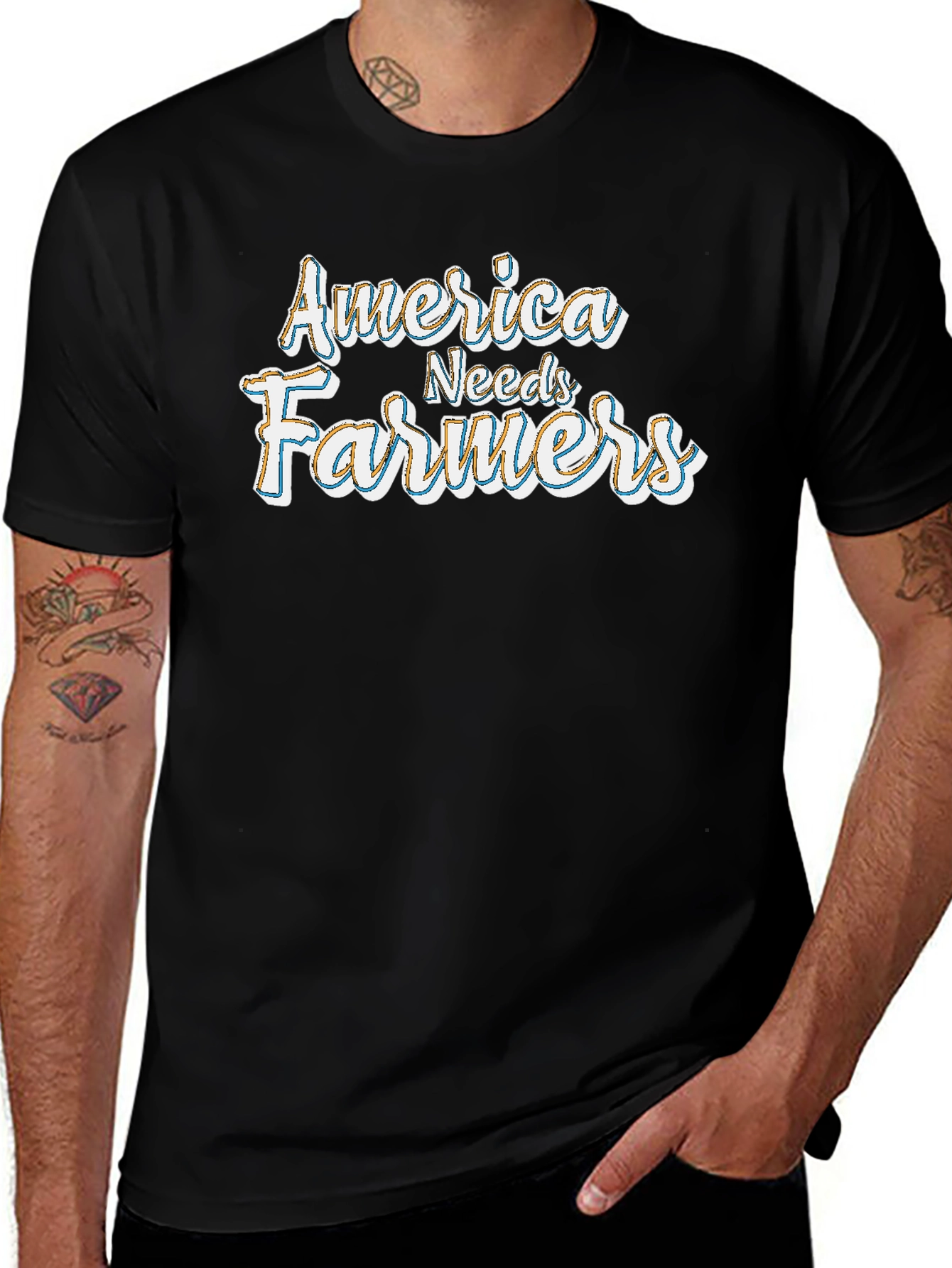 America Needs Farmers Graphic T-Shirt