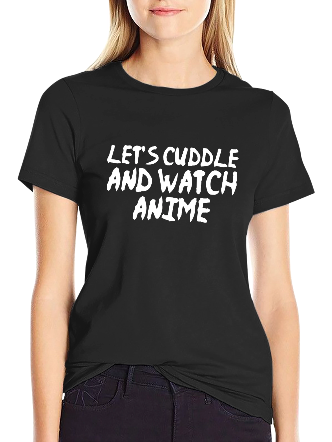 Lets Cuddle and Watch Anime Graphic T-Shirt
