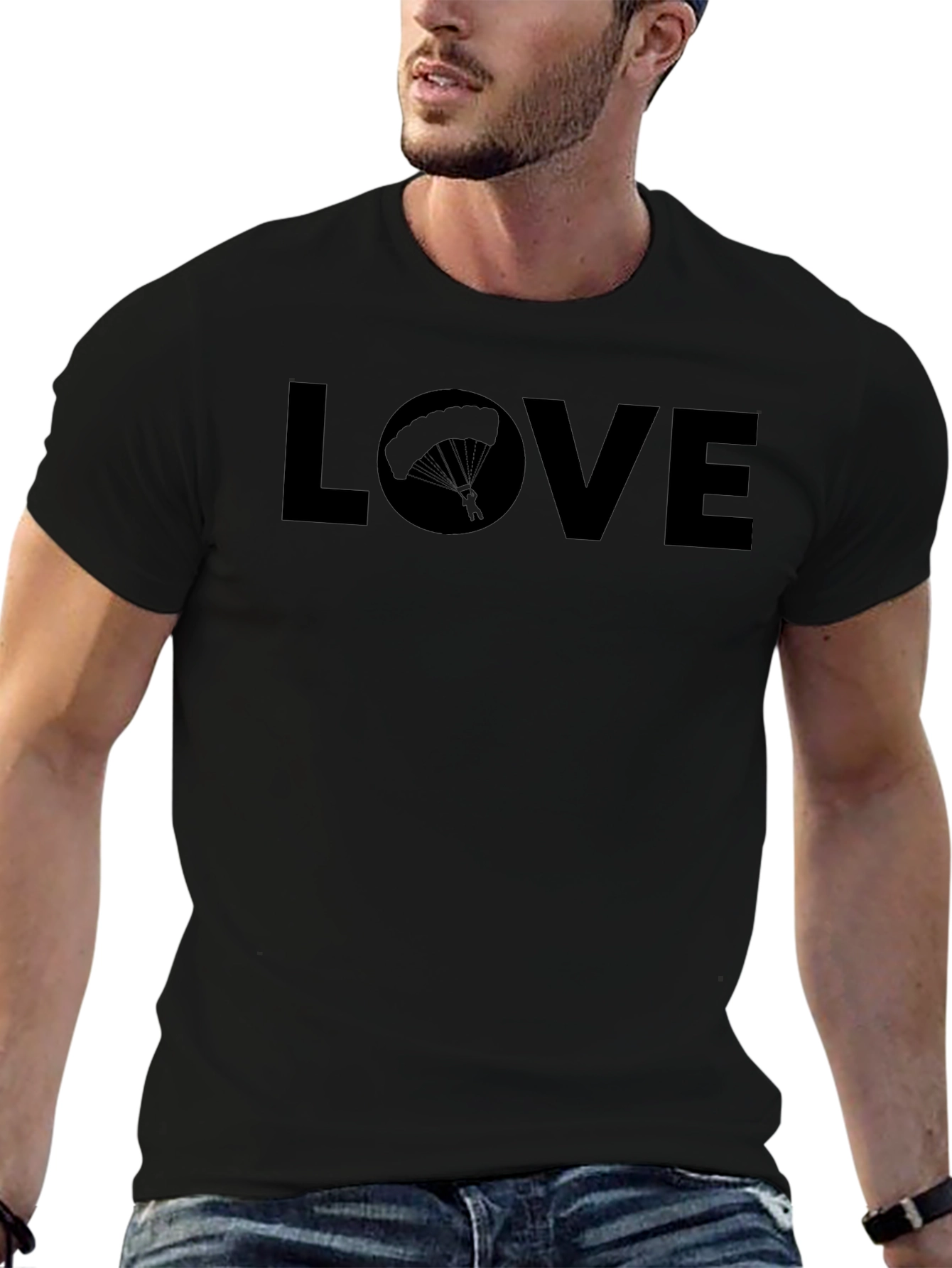 Love Parachute Graphic Tee - Black
