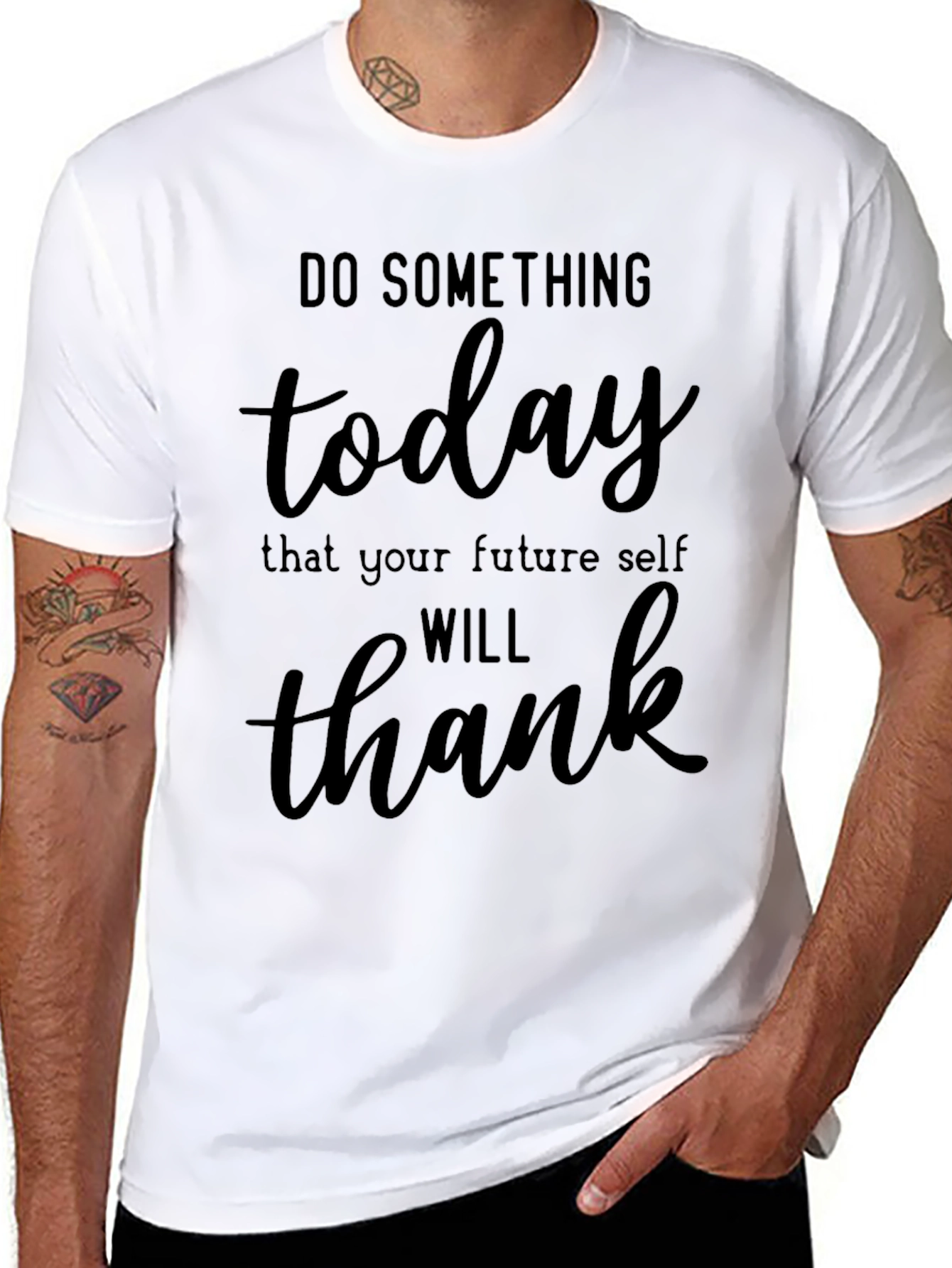 Inspirational Do Something Today Black T-Shirt