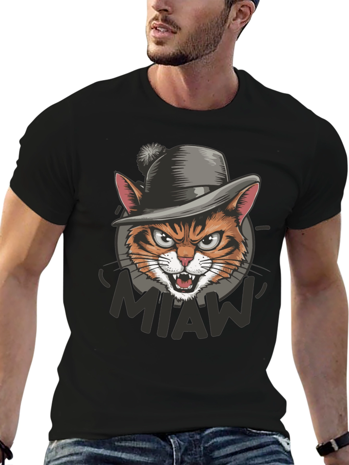 Cool Cat Miaw Graphic T-Shirt