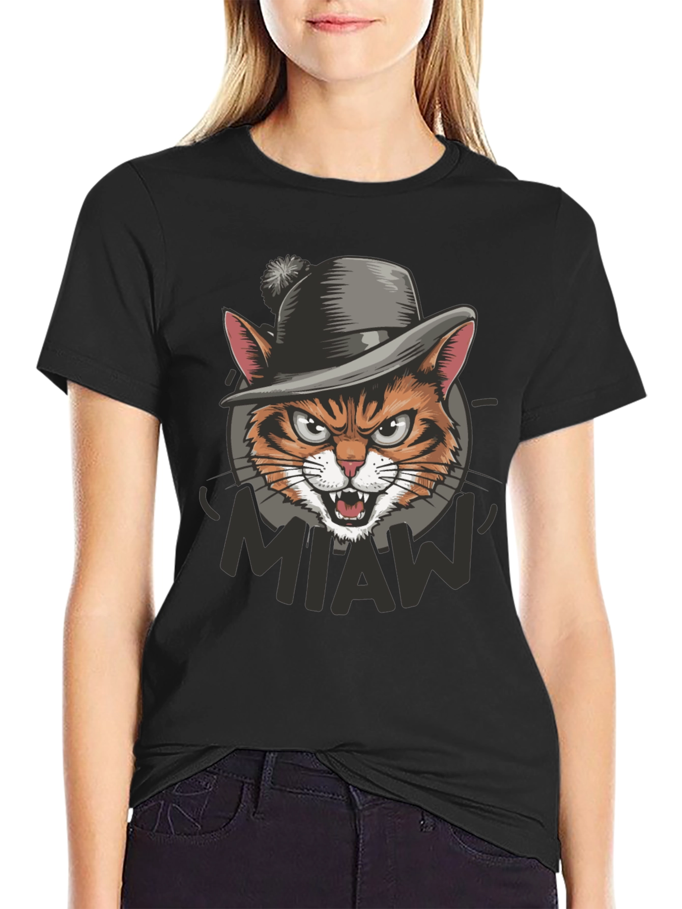Cool Cat Miaw Graphic T-Shirt