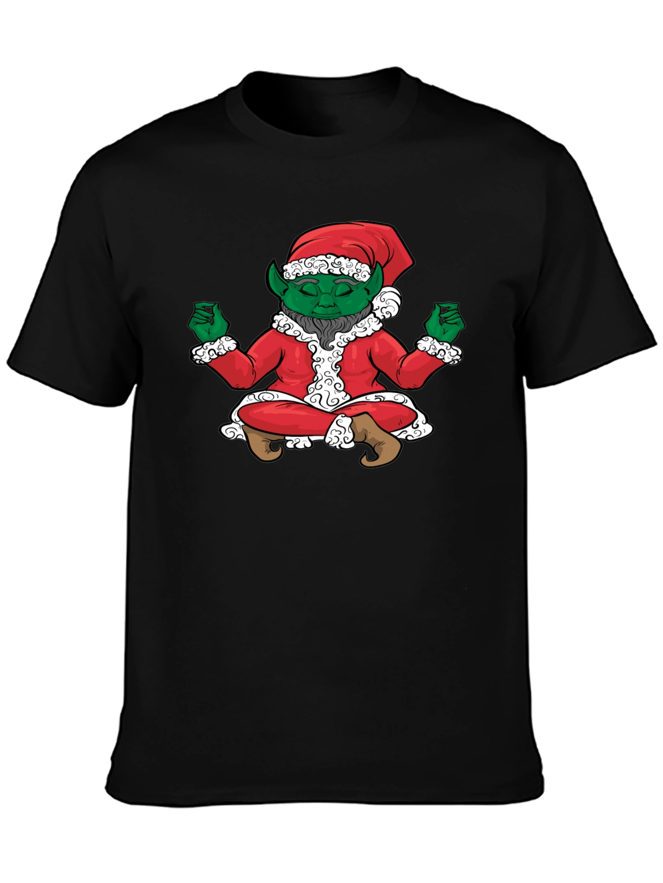 Zen Yoda Claus Graphic Tee - Holiday Meditation
