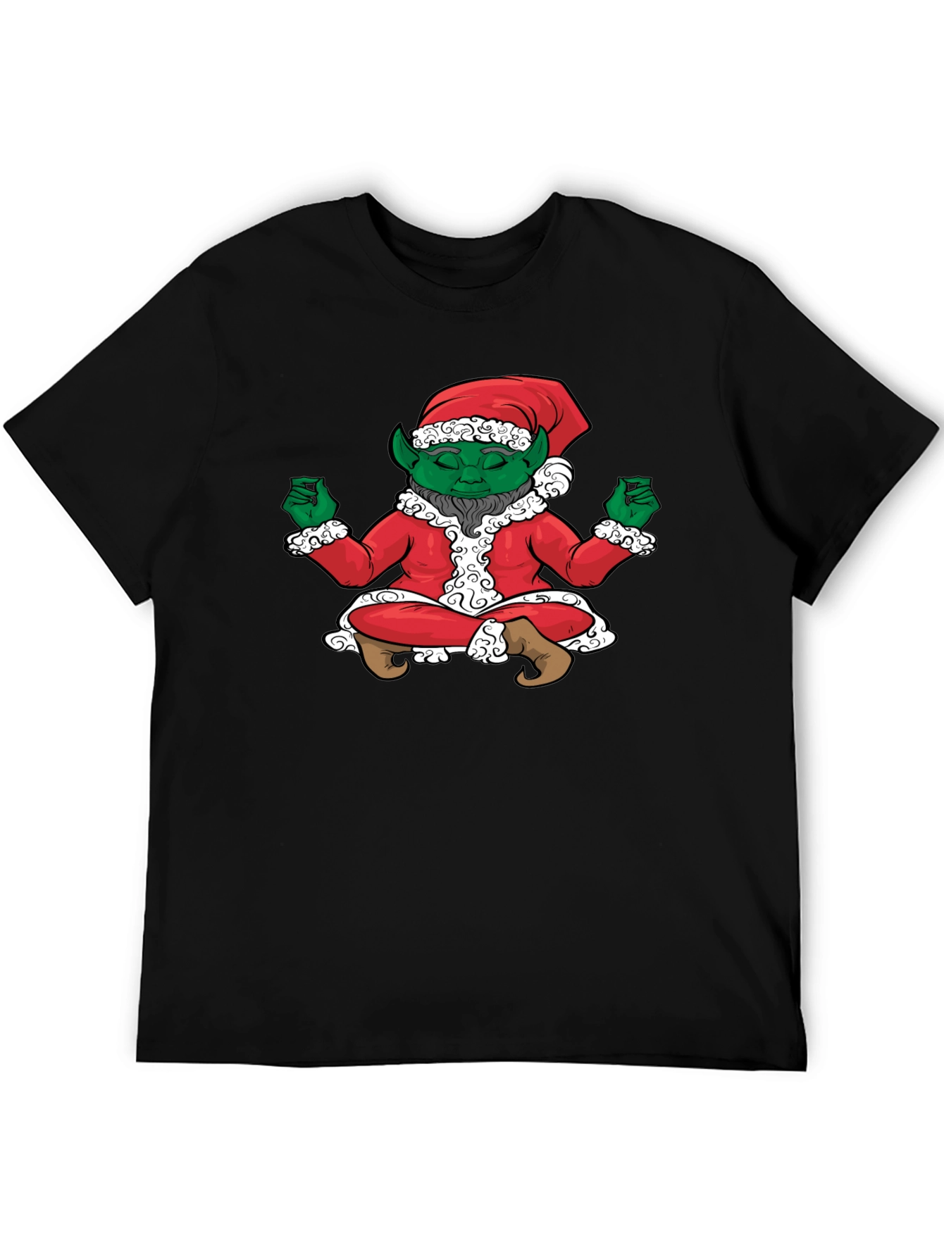 Zen Yoda Claus Graphic Tee - Holiday Meditation