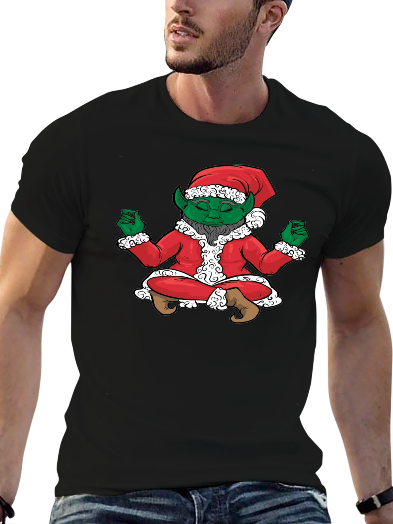 Zen Yoda Claus Graphic Tee - Holiday Meditation