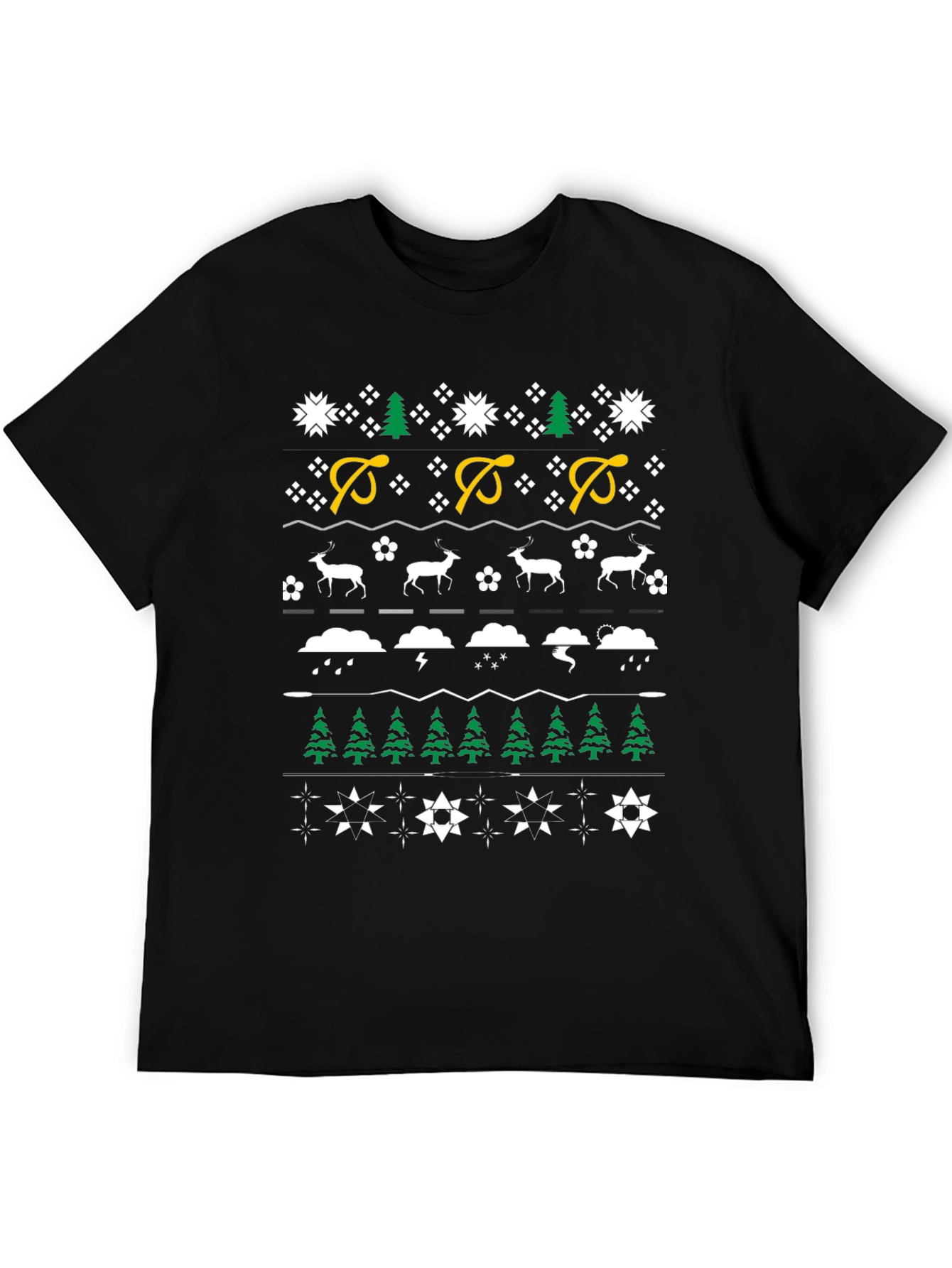 Festive Holiday Pattern Crewneck T-Shirt