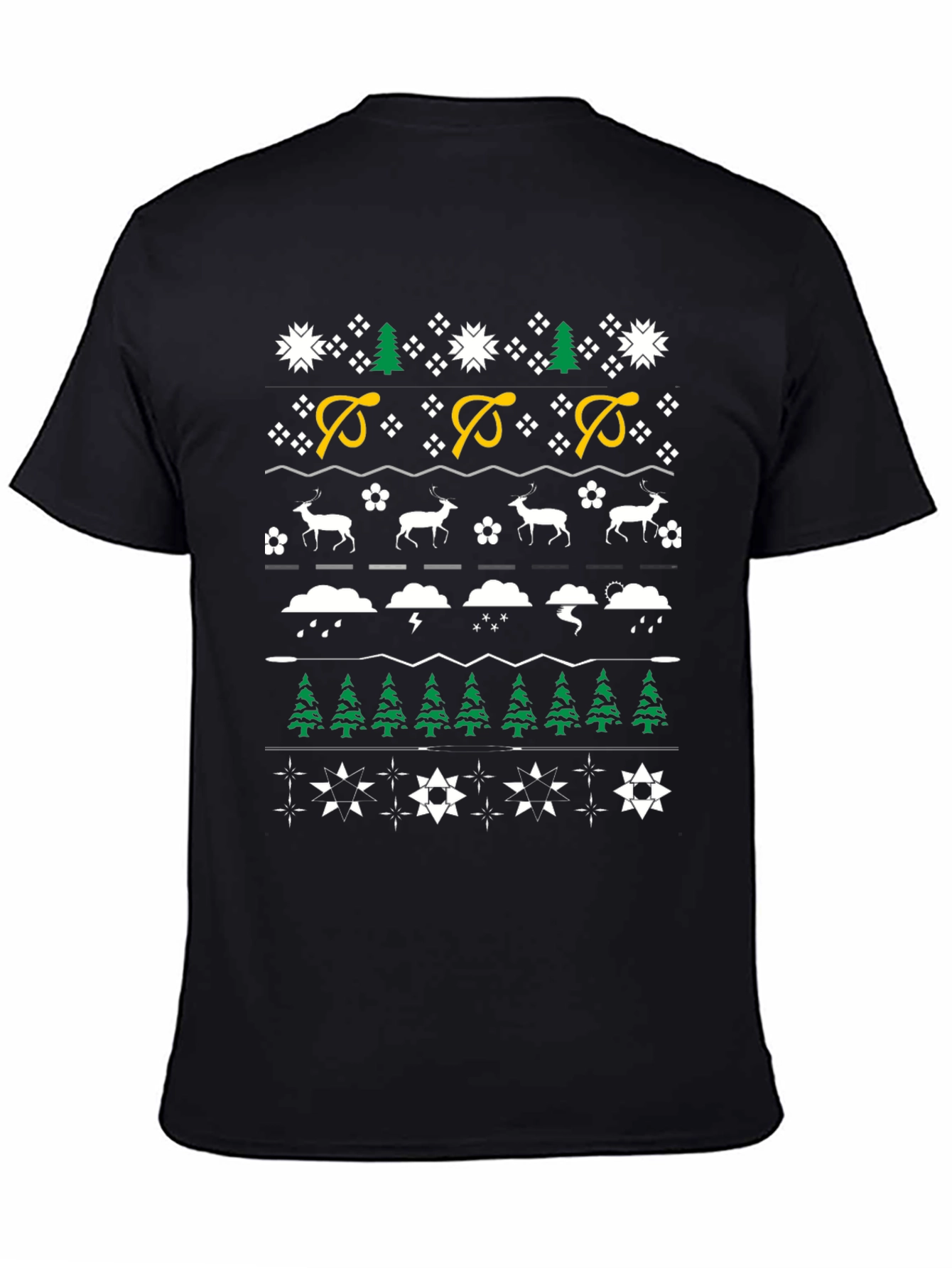Festive Holiday Pattern Crewneck T-Shirt