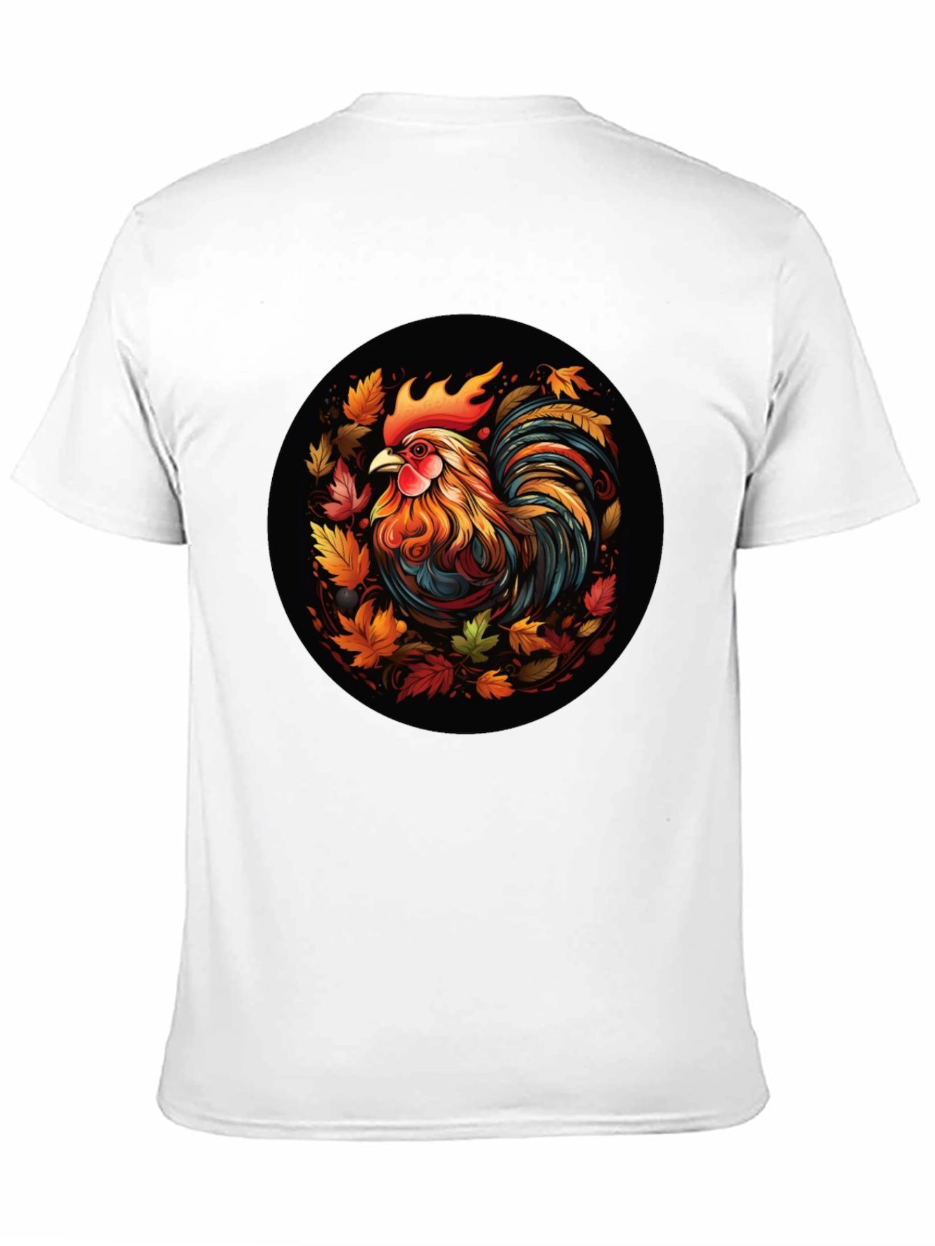 Autumn Rooster T-Shirt - Artistic Fall Design