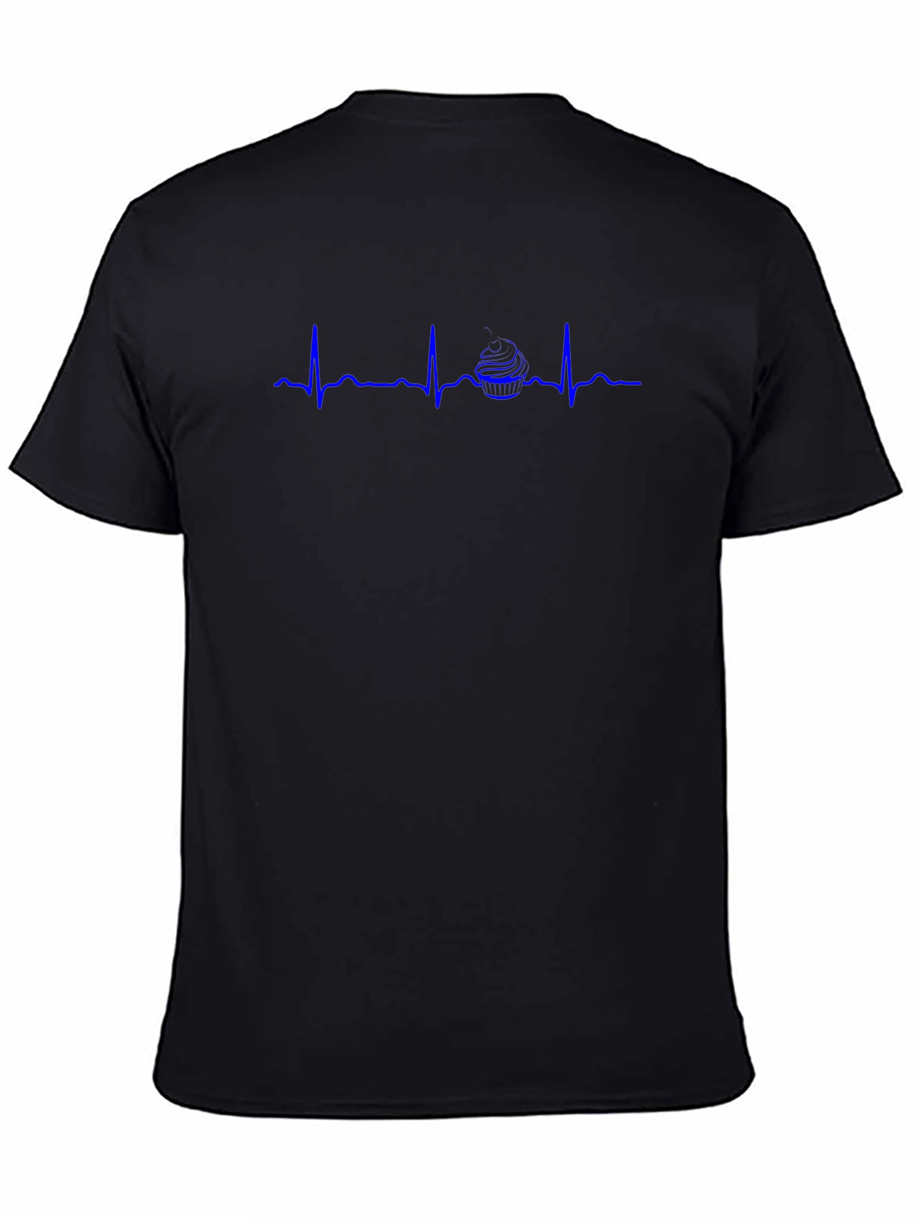 Burger Heartbeat Graphic T-Shirt - Casual Black Tee