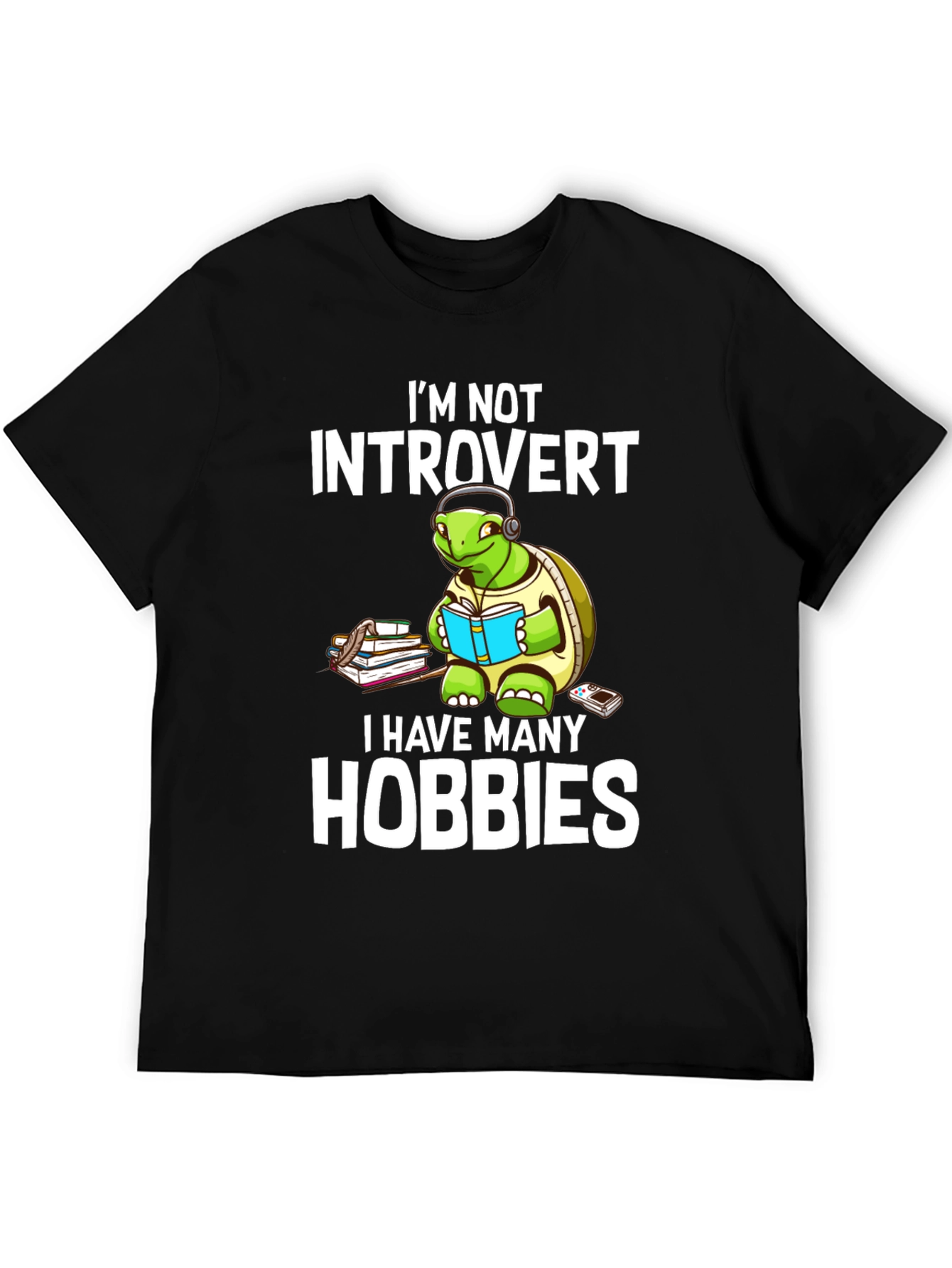 Introvert Hobbies Turtle Graphic T-Shirt