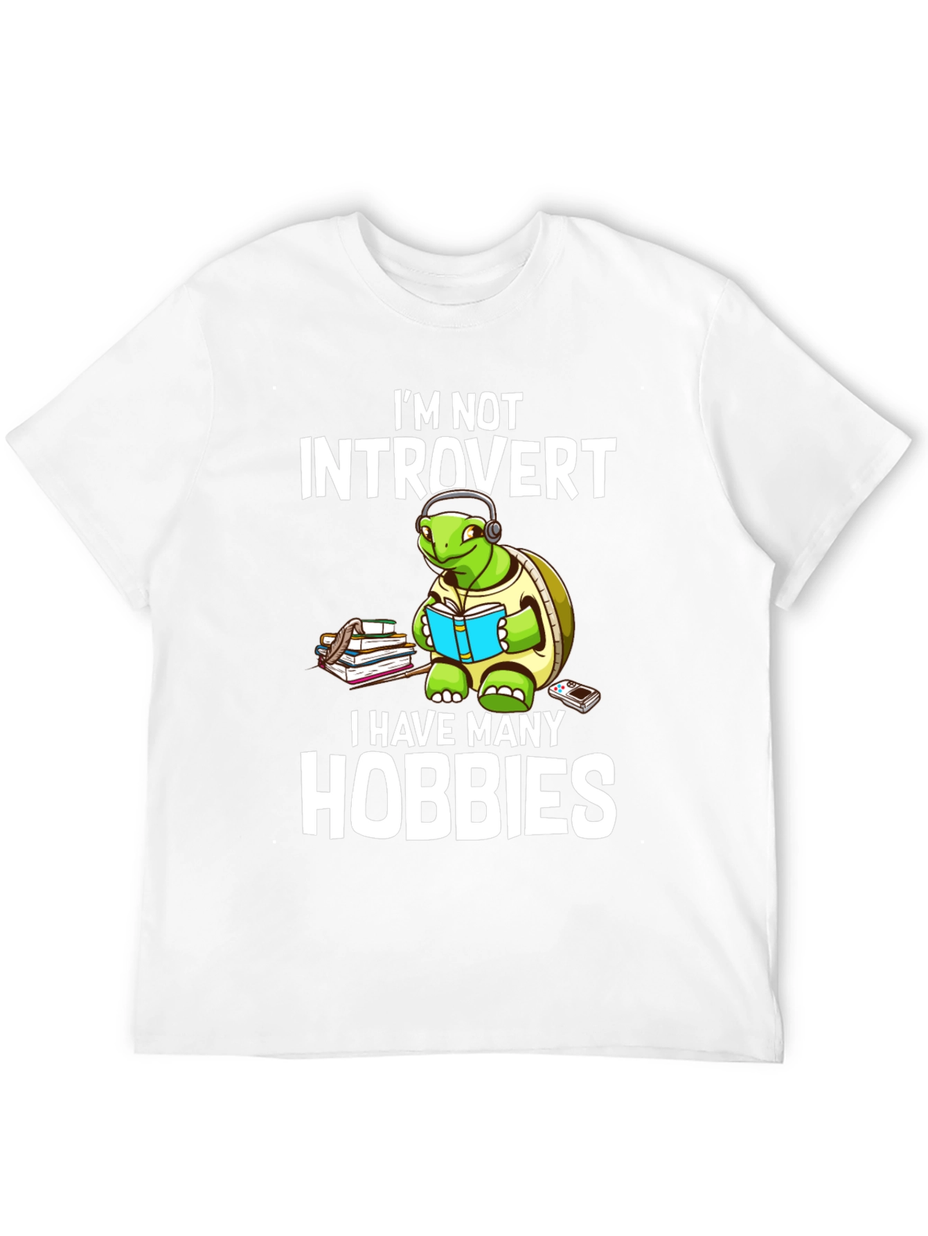 Introvert Hobbies Turtle Graphic T-Shirt