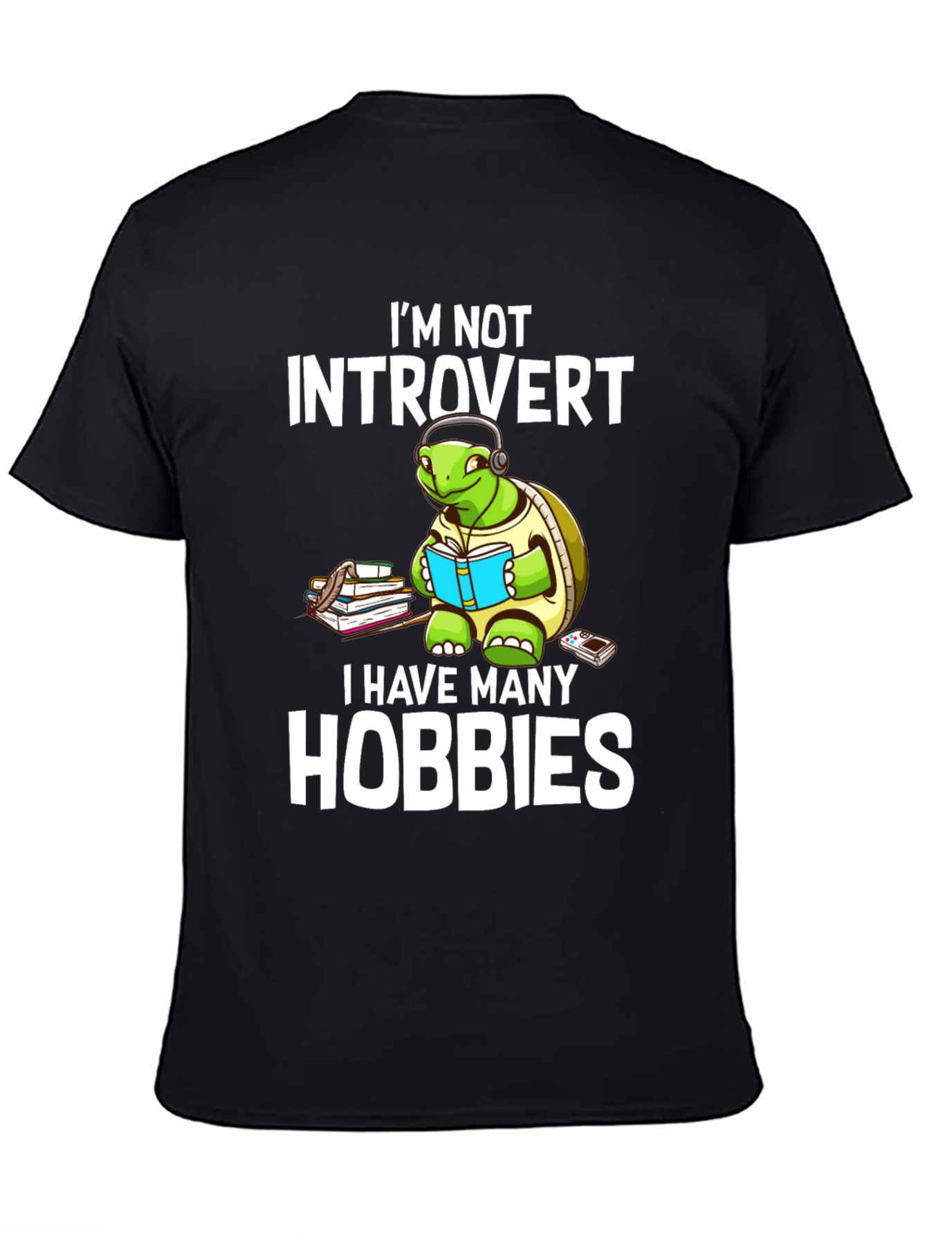 Introvert Hobbies Turtle Graphic T-Shirt