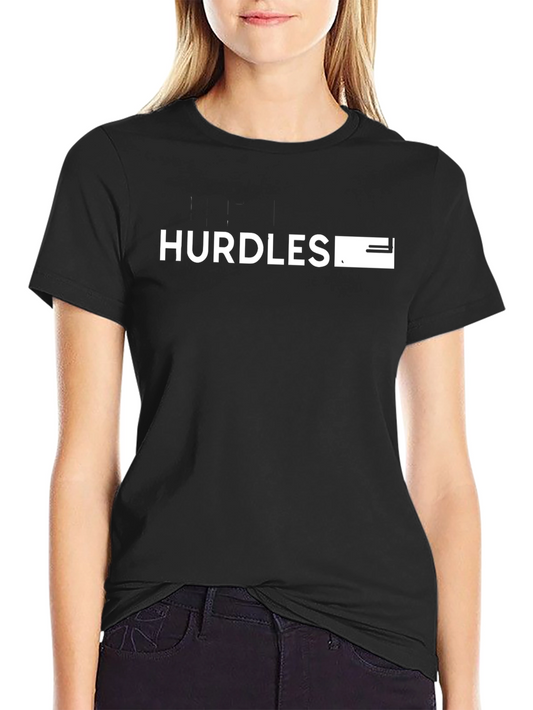 Hurdles Graphic Tee - Black Cotton T-Shirt
