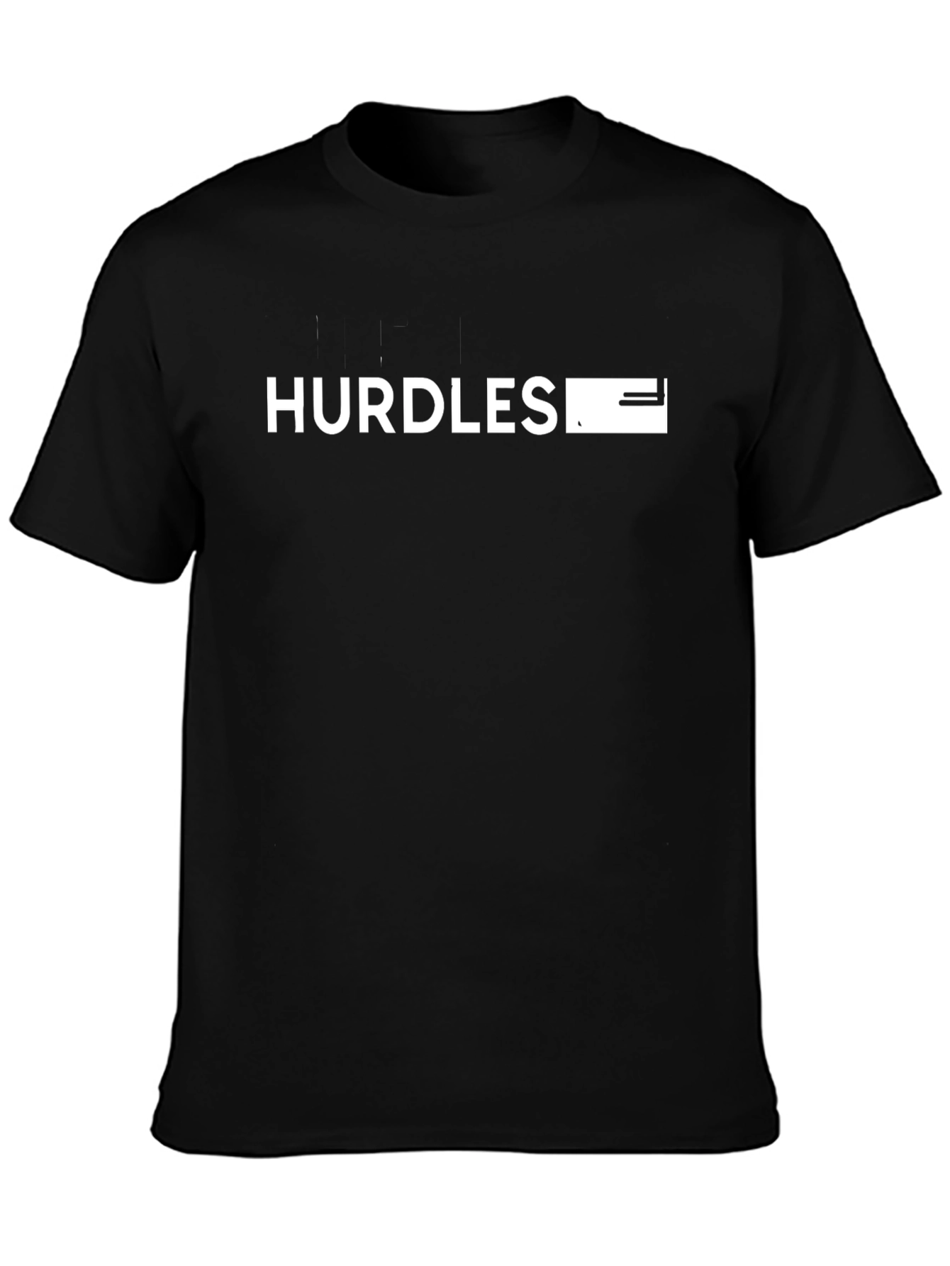 Hurdles Graphic Tee - Black Cotton T-Shirt
