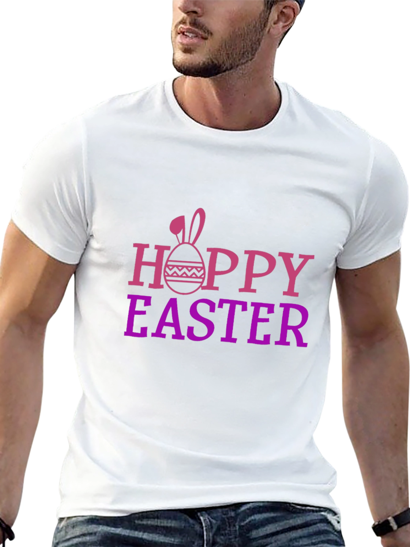Hoppy Easter Black Graphic T-Shirt